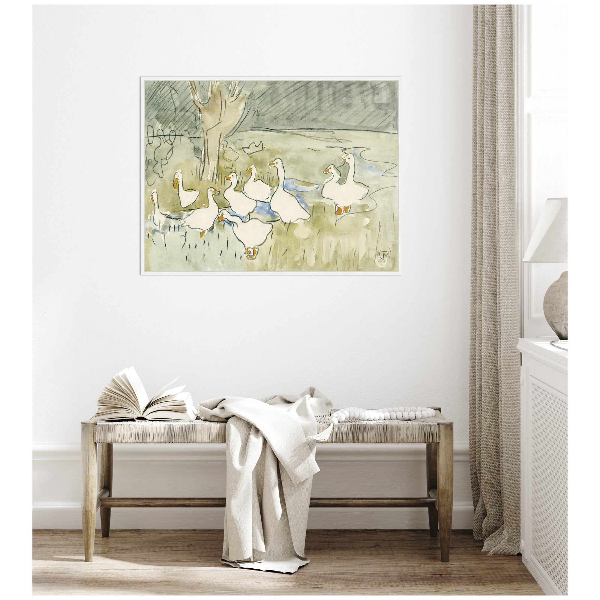 Ducks 1917 Theo van Hoytema by Nostalgia Prints Framed Canvas Wall Art Print