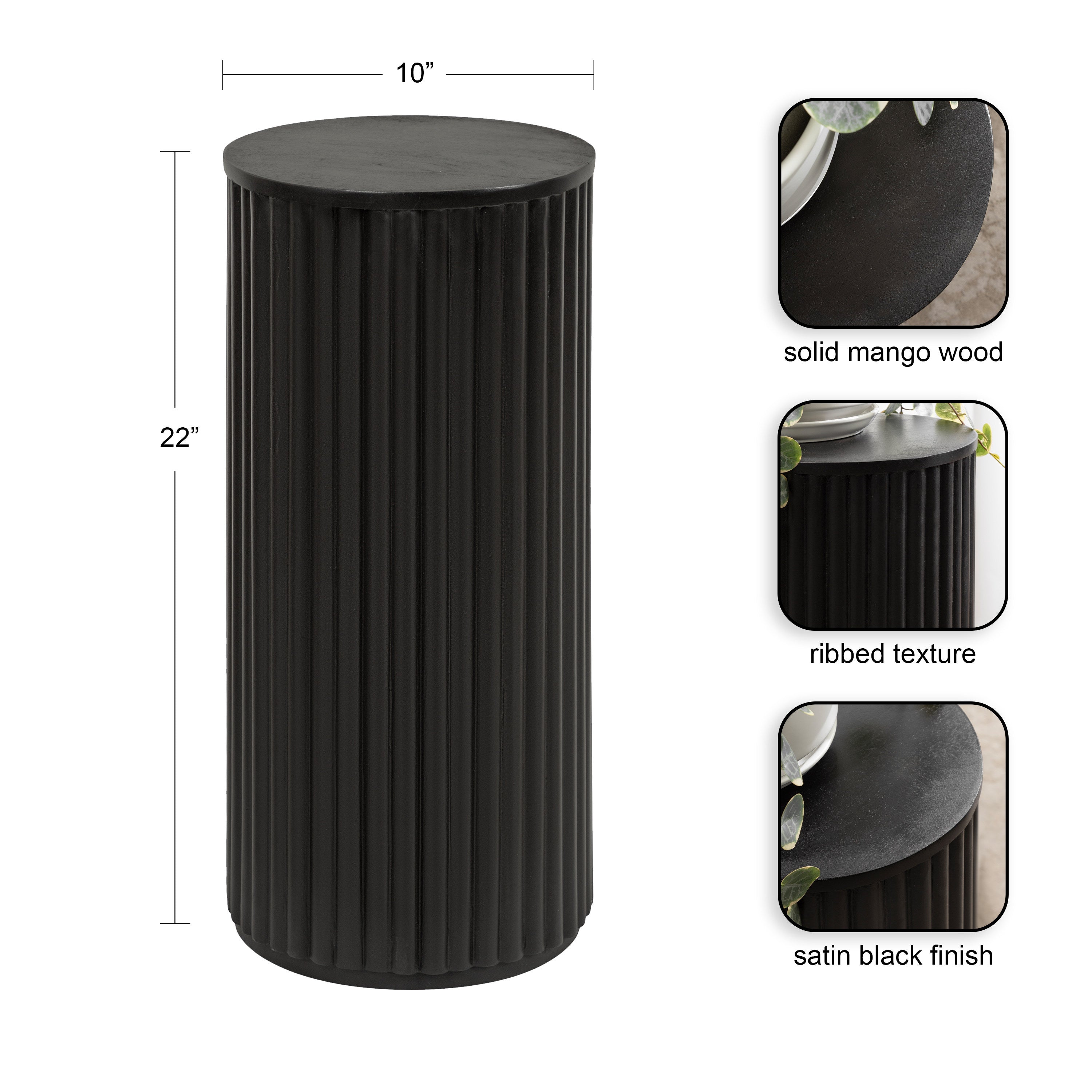 Drink Table Black 10x10x22 2