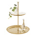 Tiered Tray White Gold 12x12x15 1