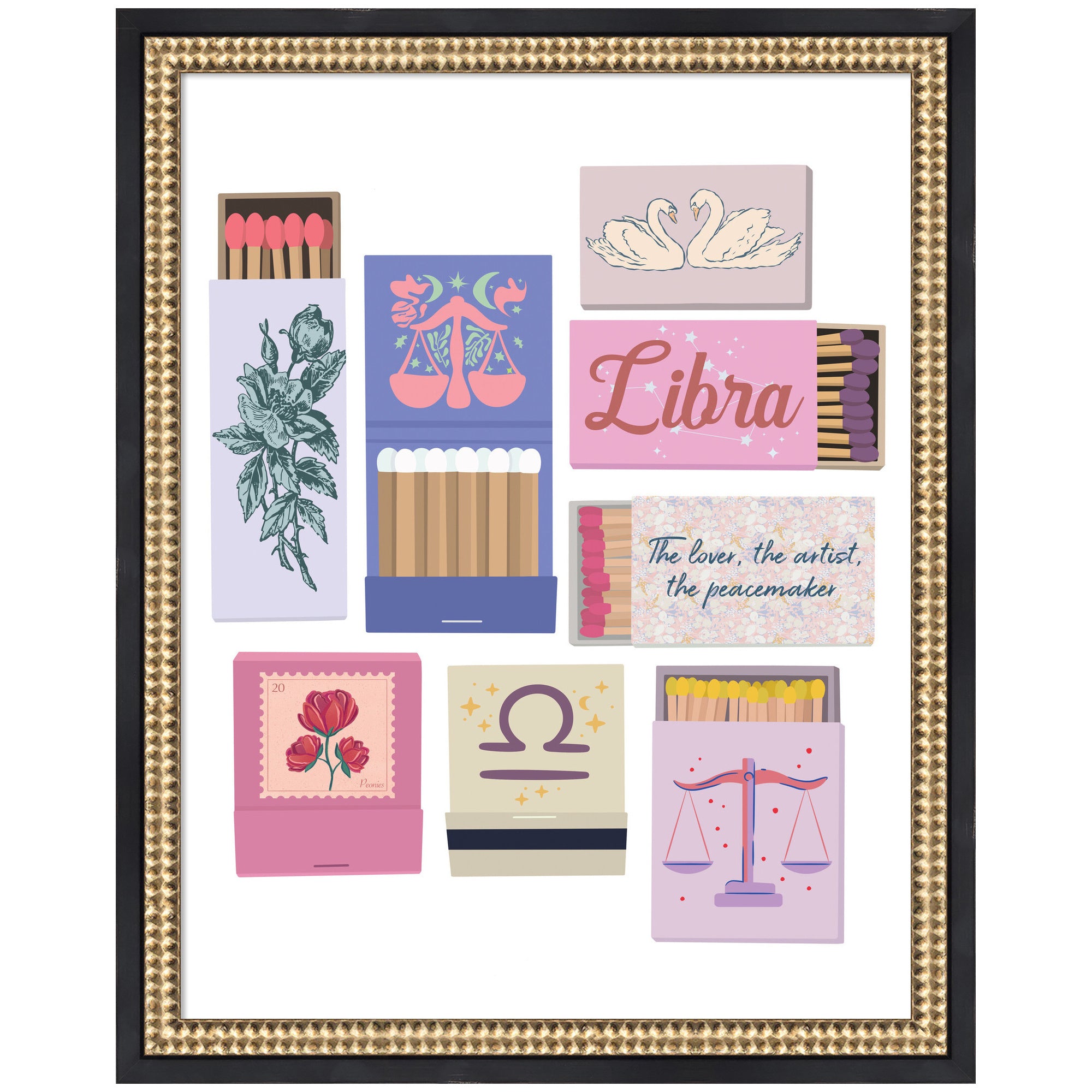 Libra Matchbooks 14x18 FC by Megan Ryan Framed Wall Art Print