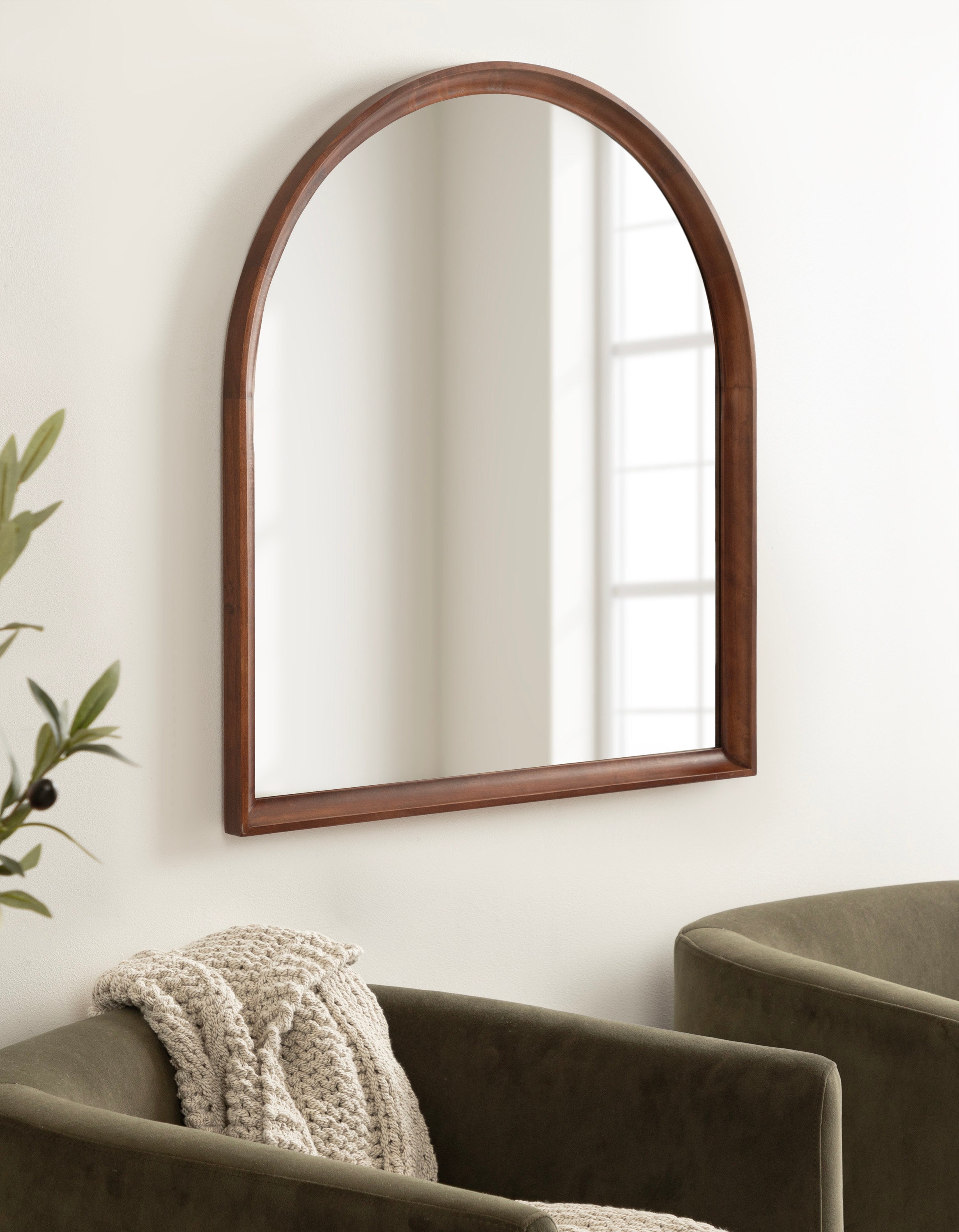 Arch Mirror Dark Brown 32x36 6