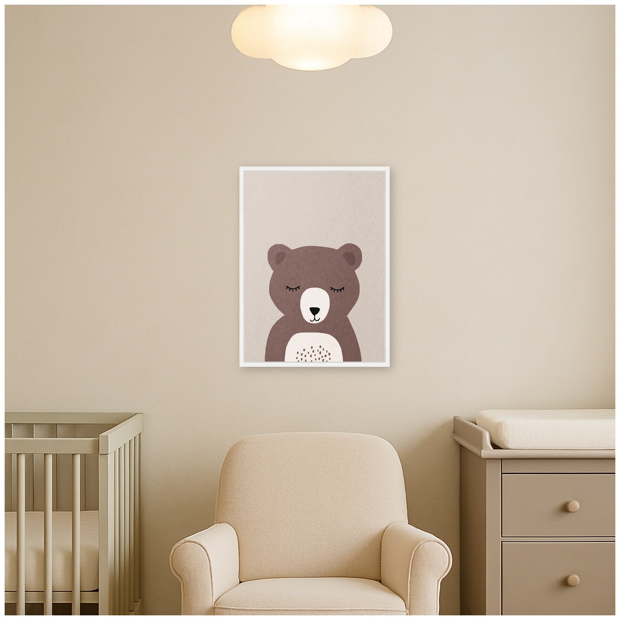 Bear by July Art Prints Framed Canvas Wall Art Print