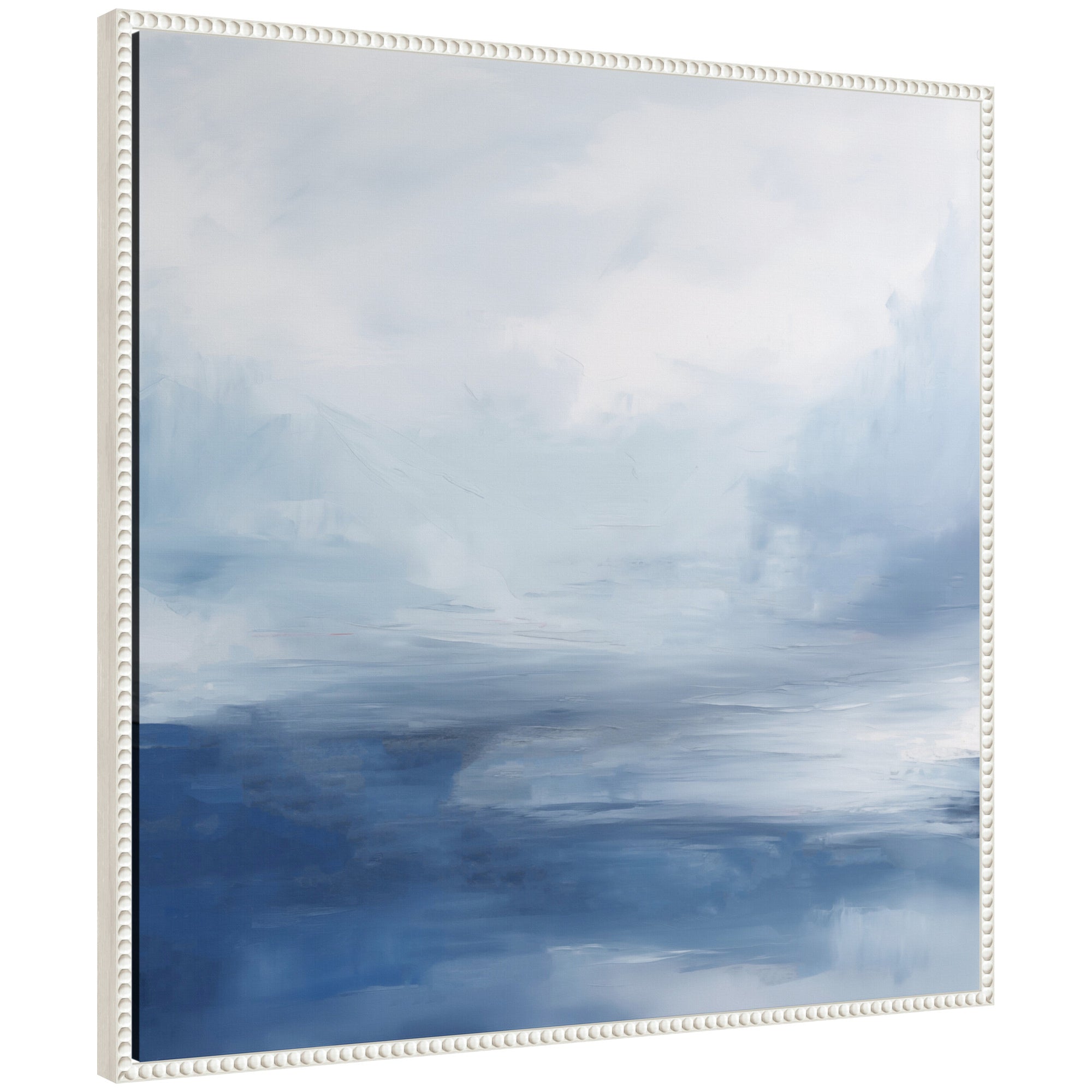 Framed Canvas 30x30 Sylvie Beaded White 1