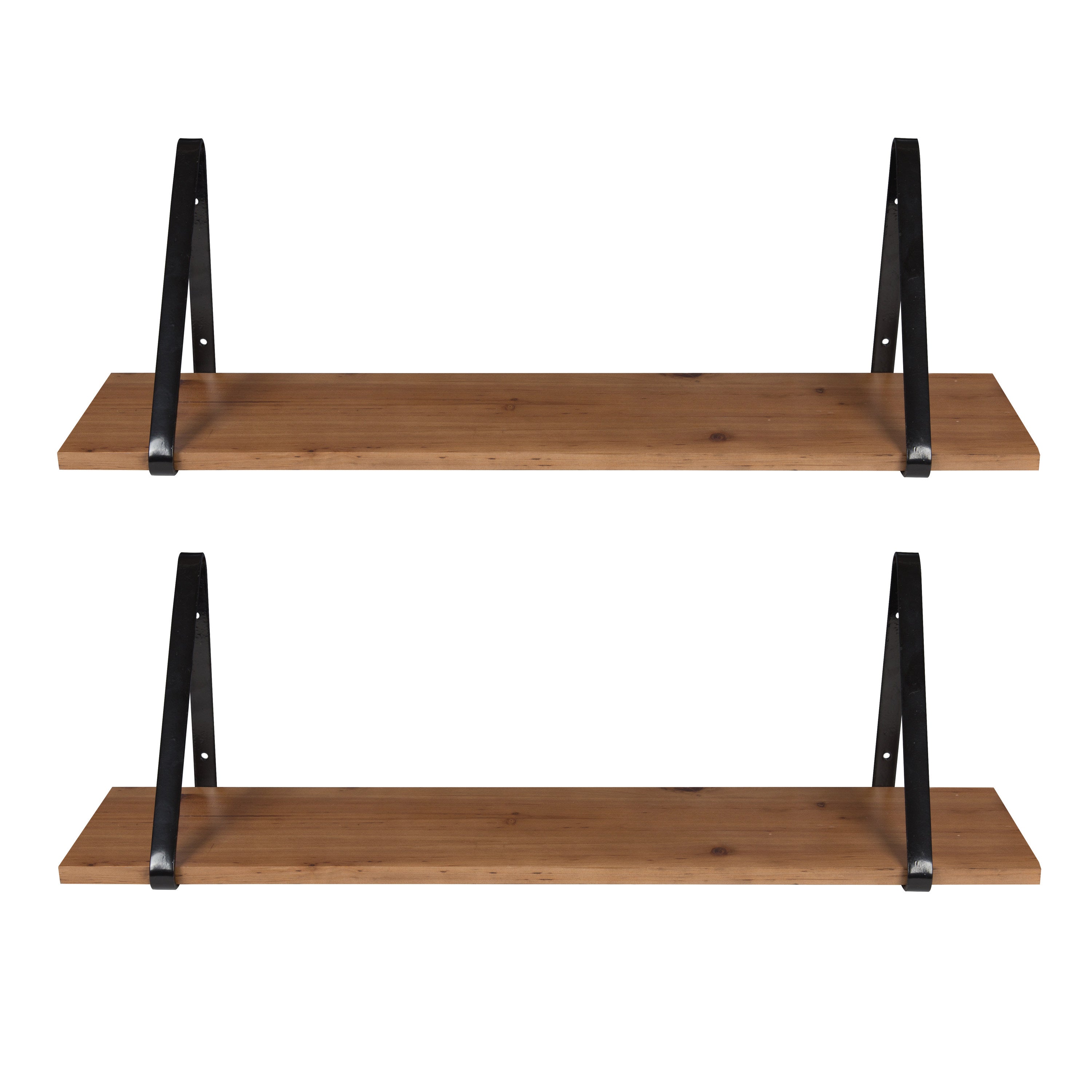 Floating Shelf Rustic Brown Black 2 Pk-28" 6