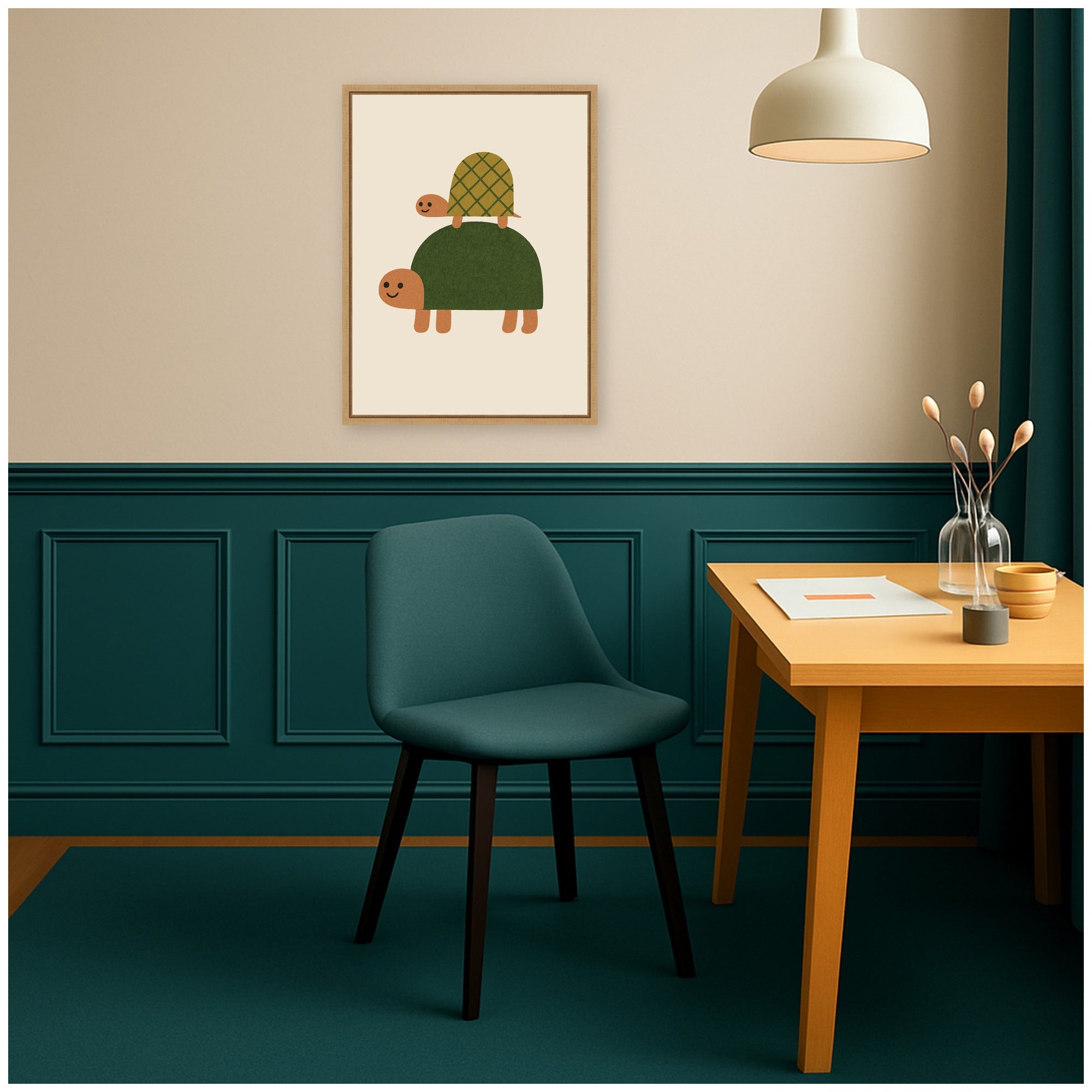 Tortoise by Laura Moss Framed Canvas Wall Art Print