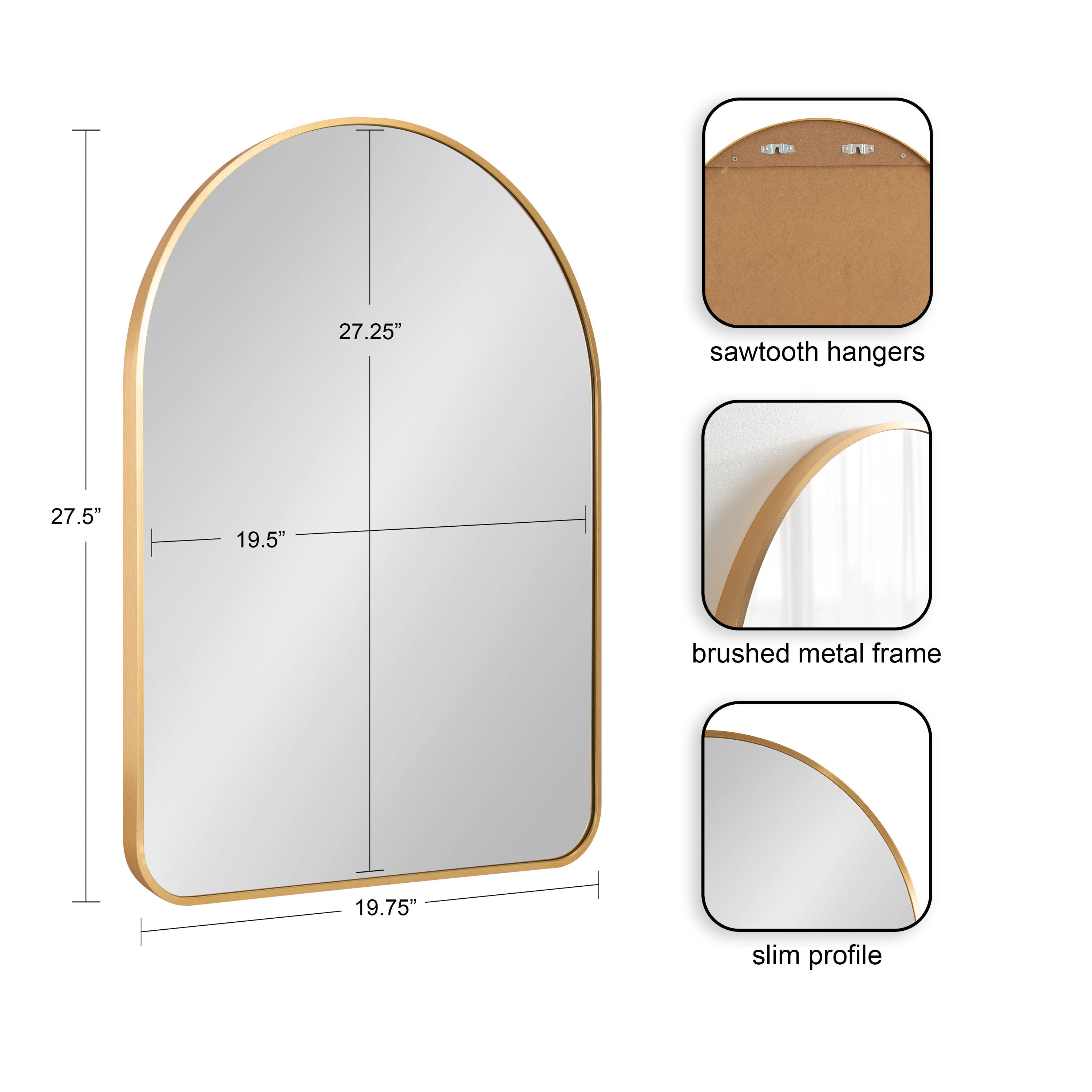 Arch Mirror Gold 20x28 5
