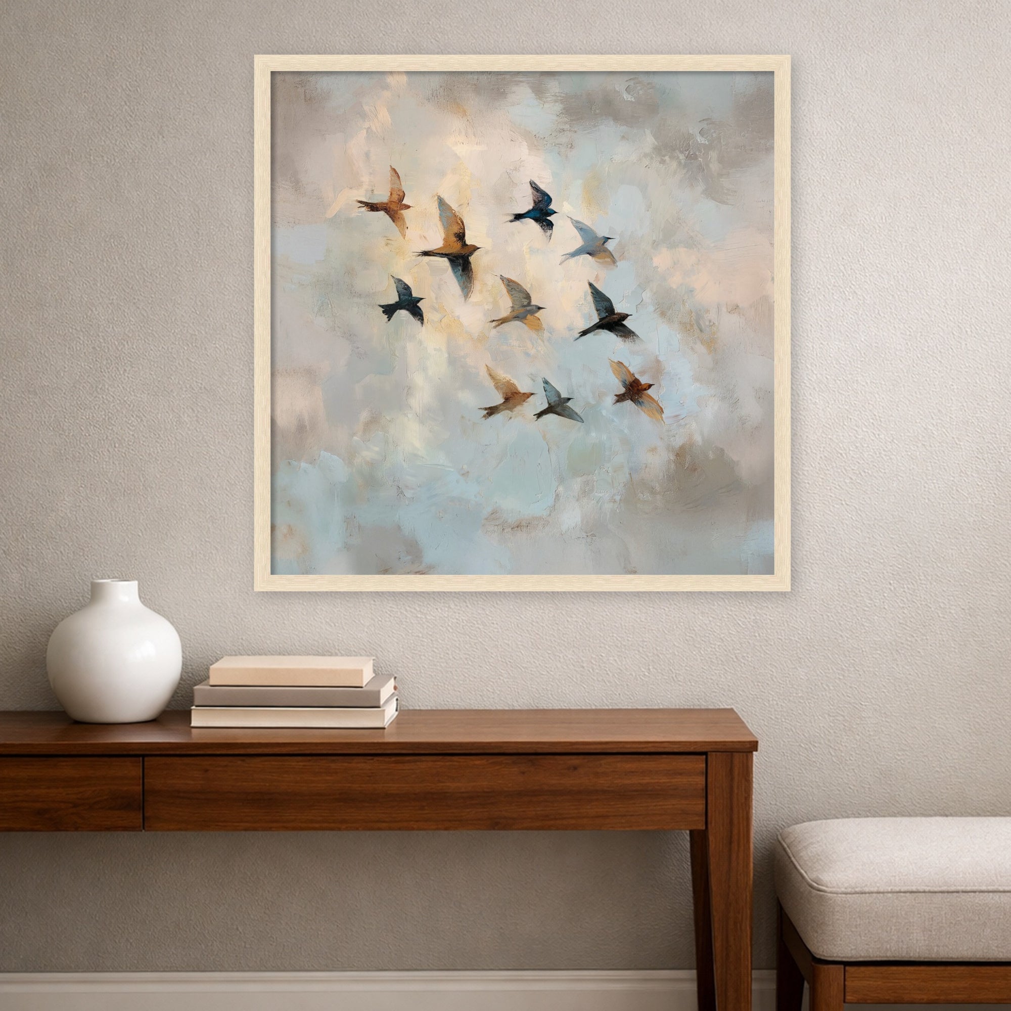 Mounted Canvas 34x34 Woodgrain Stripe Blonde 6
