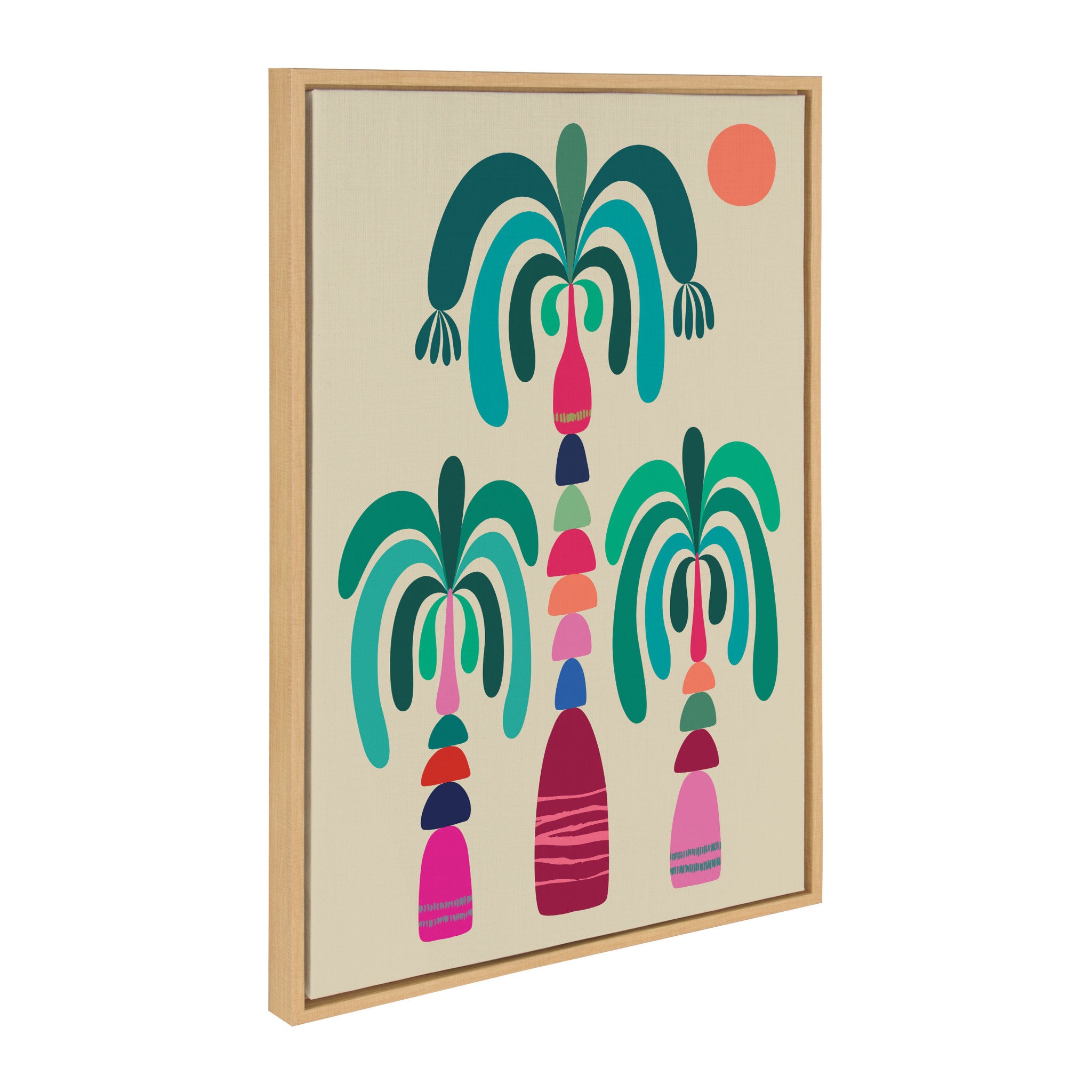 Sylvie MCM Palm Trees Framed Canvas by Rachel Lee
