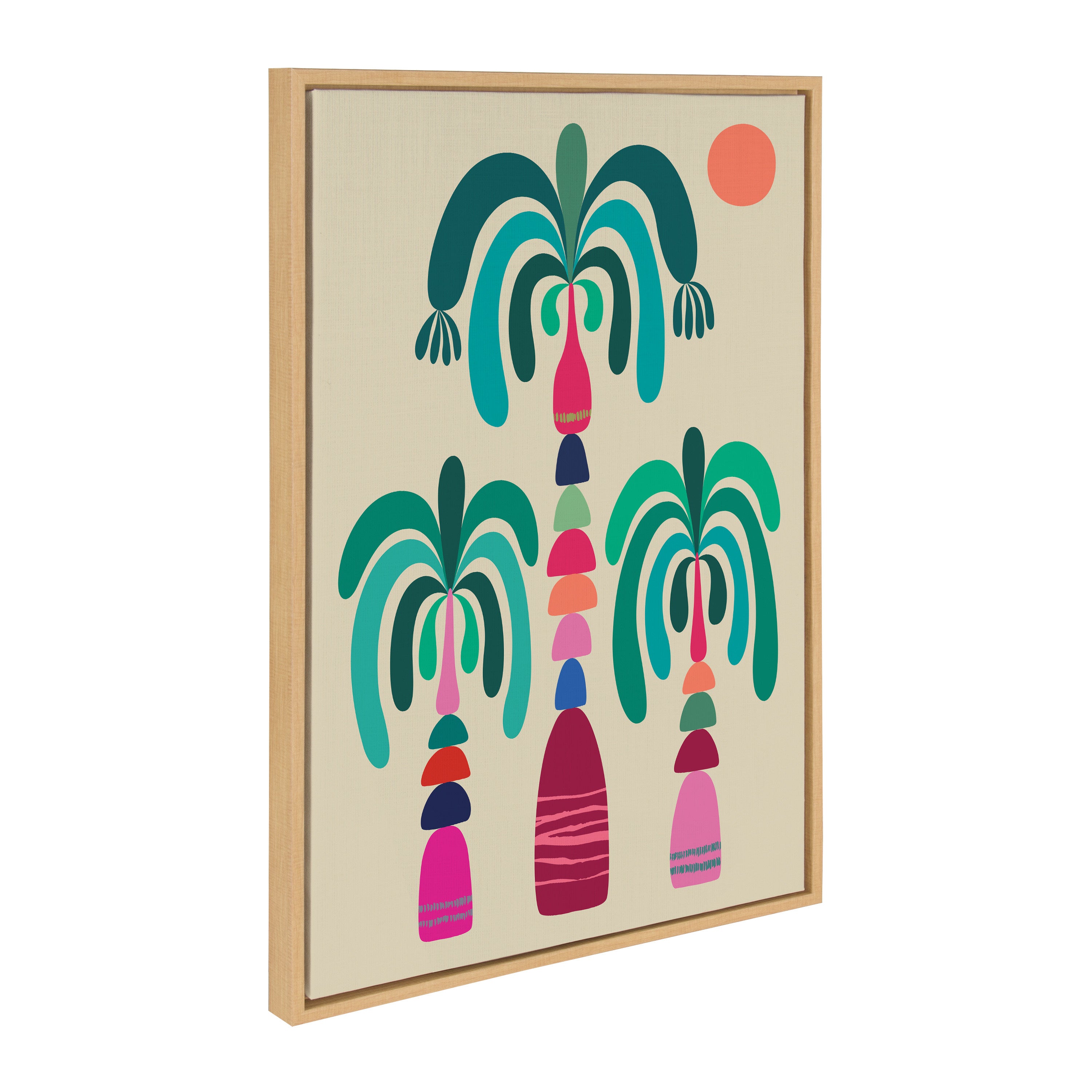 Sylvie MCM Palm Trees Framed Canvas by Rachel Lee