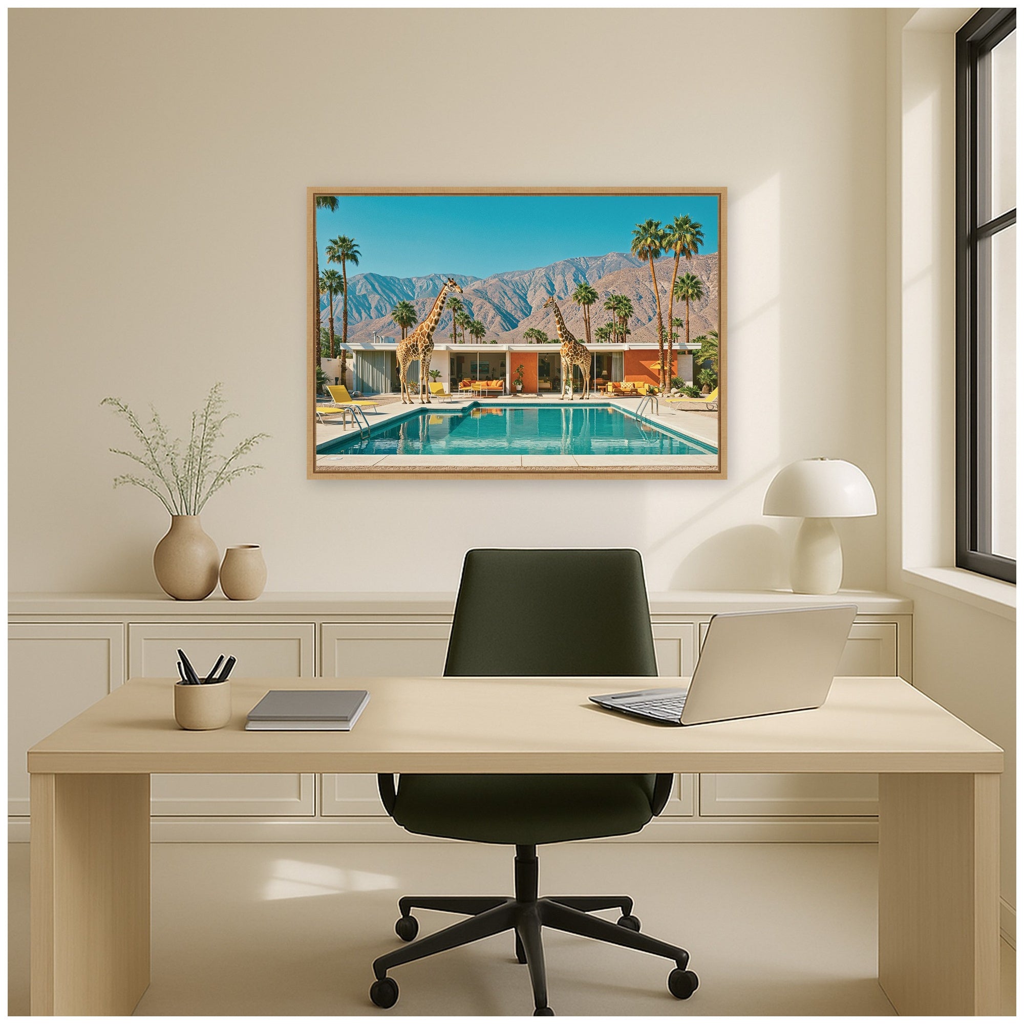 Framed Canvas Sylvie Natural 33x23 5