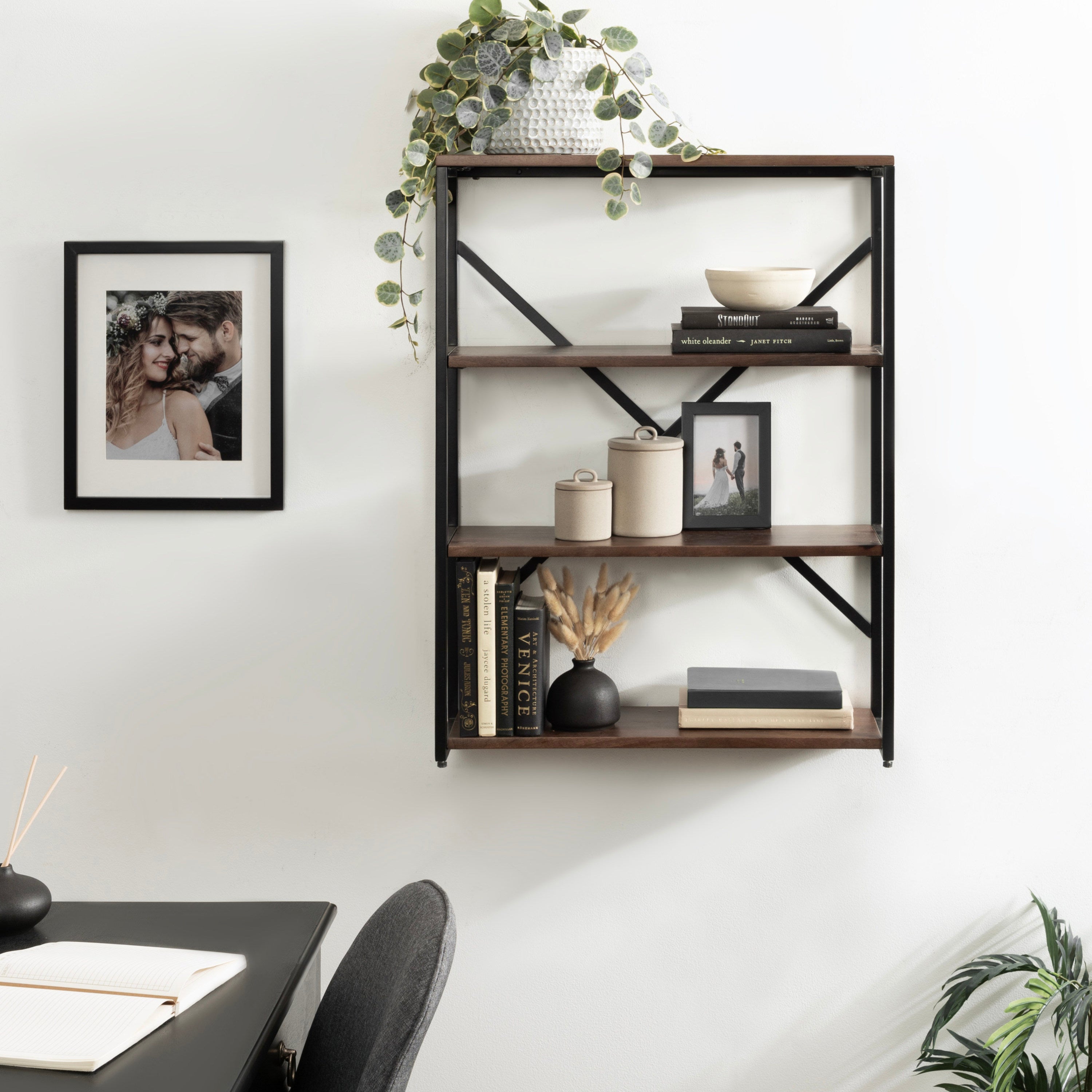 Accent Shelf Natural Black 24x32x9 7