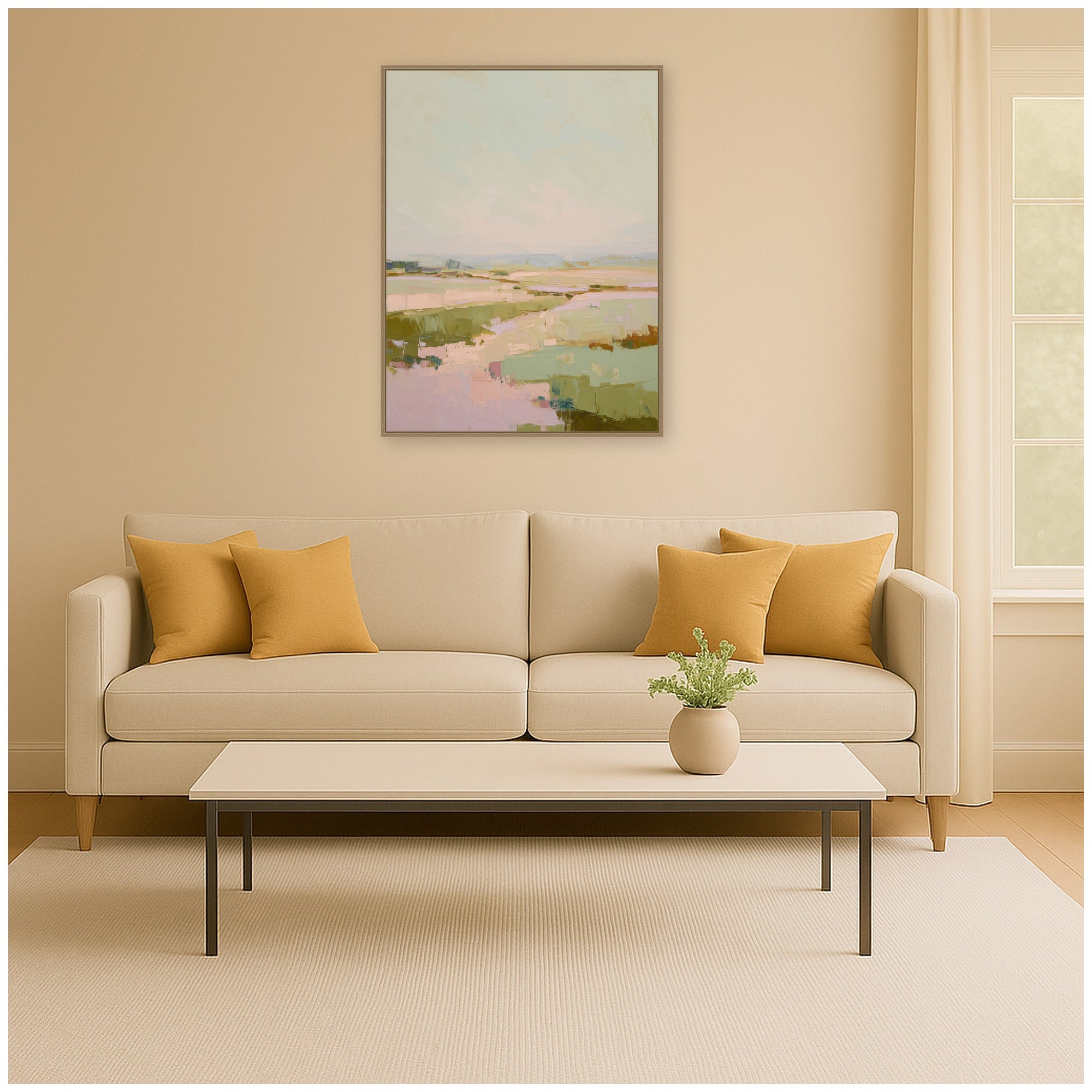 Framed Canvas 32x42 Sylvie Dark Gold 6