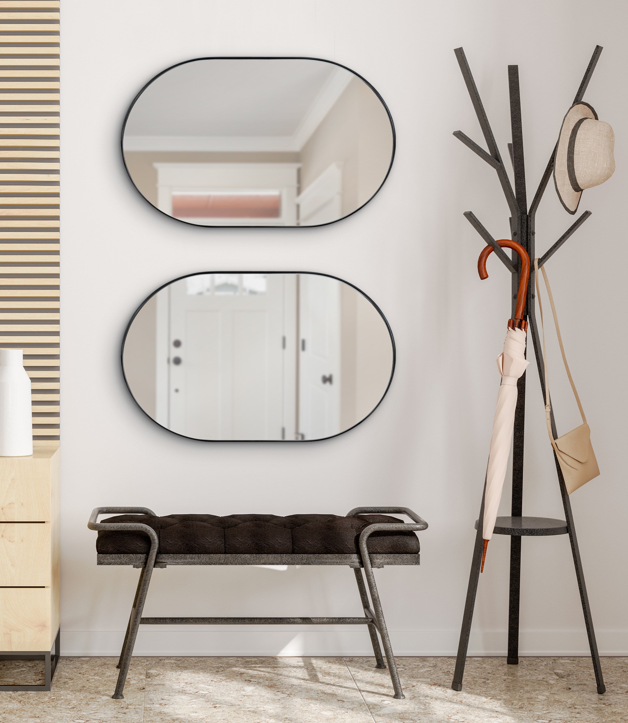Rollo Capsule Framed Wall Mirror