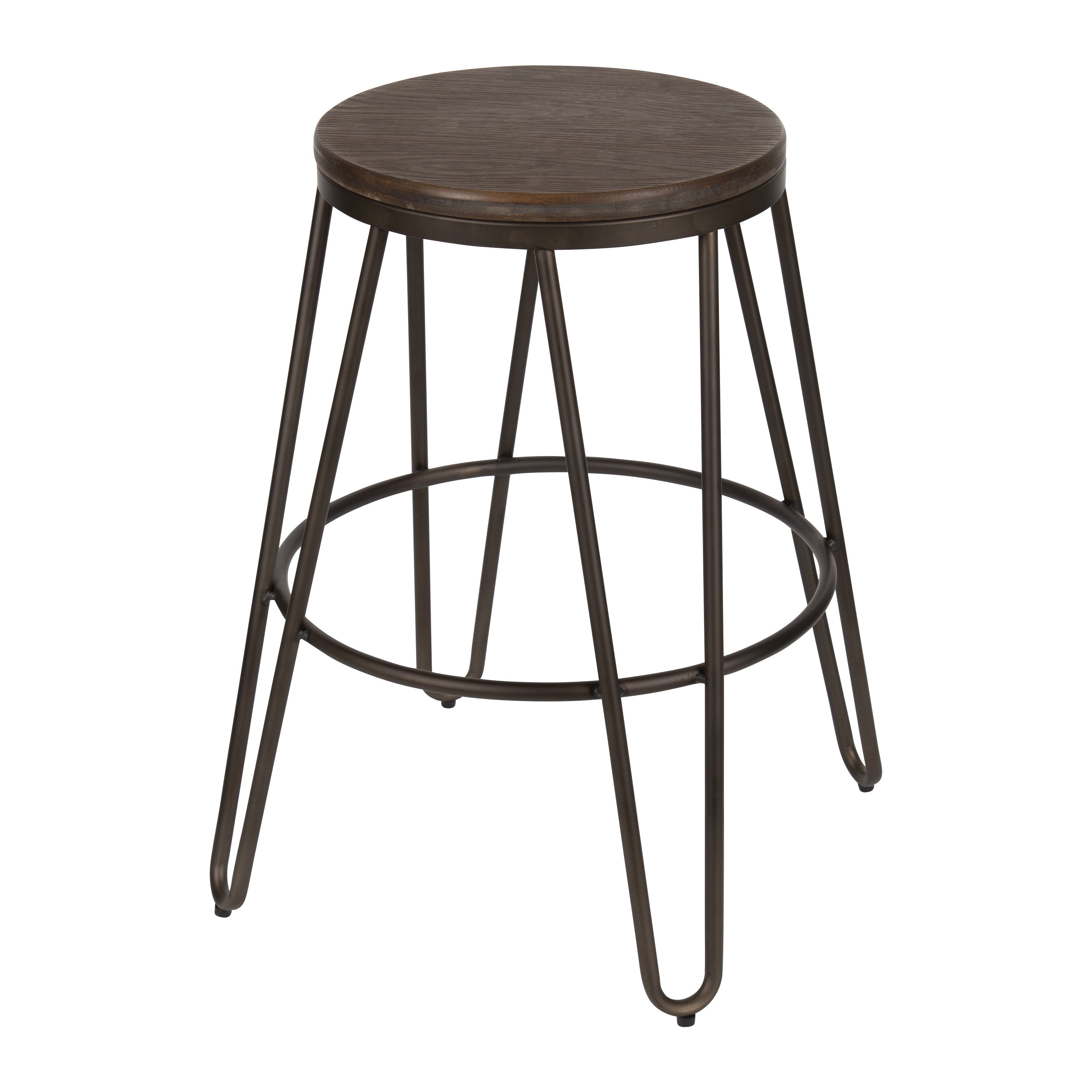 Tully Wood and Metal Bar Stools, 4 Pack