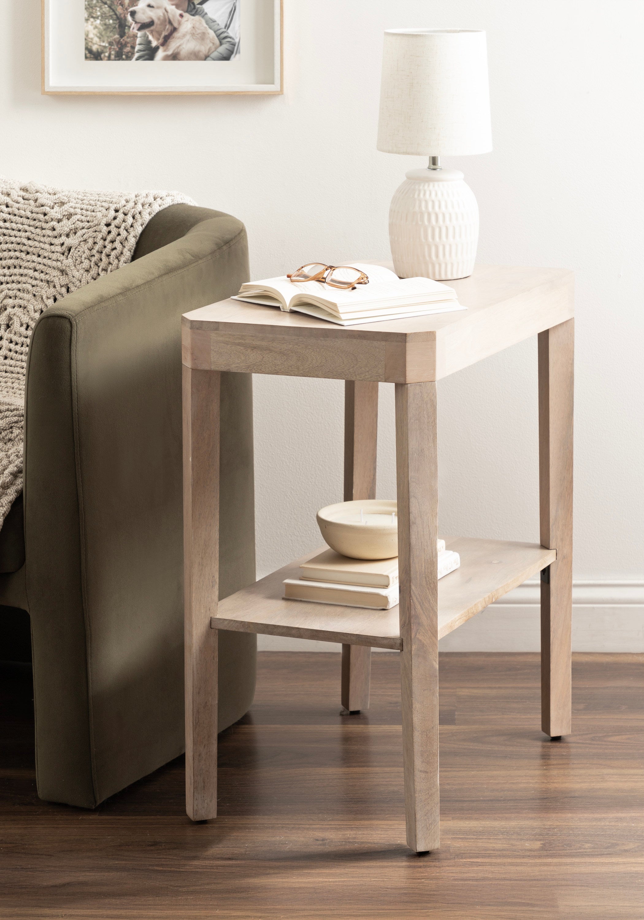 Side Table Natural Beige 22x14x26 7