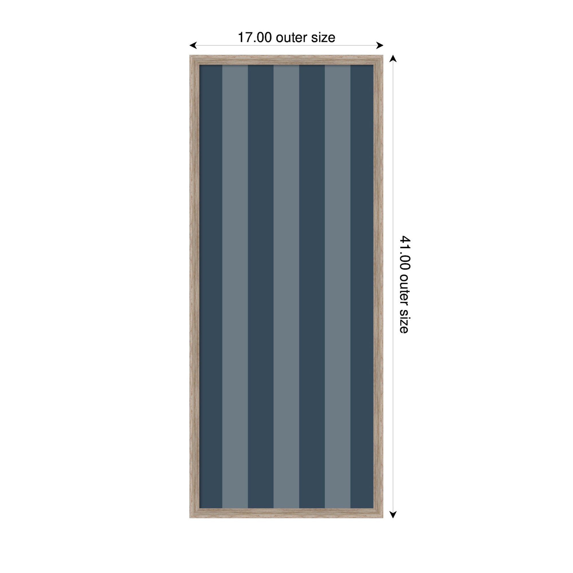Framed Fabric Pinboard Wide Stripes Blue Wall Organization
