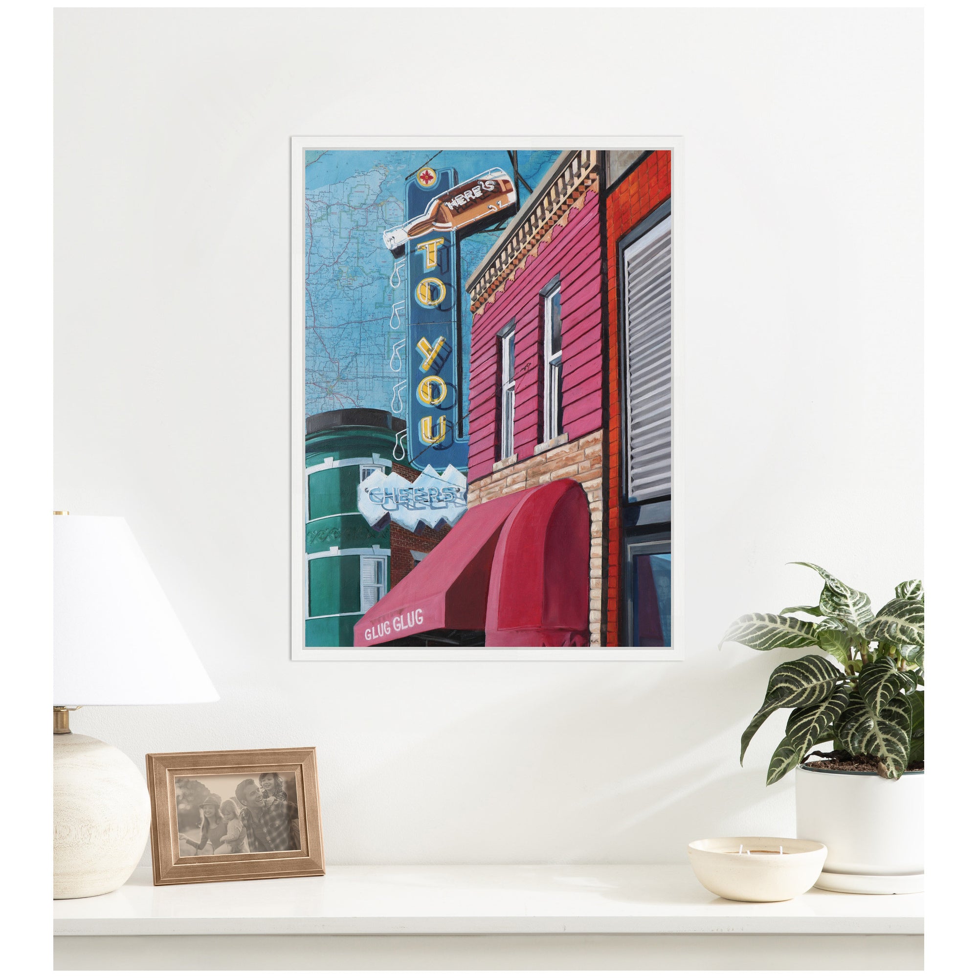 Heres to You by Krista V. Allenstein Framed Canvas Wall Art Print