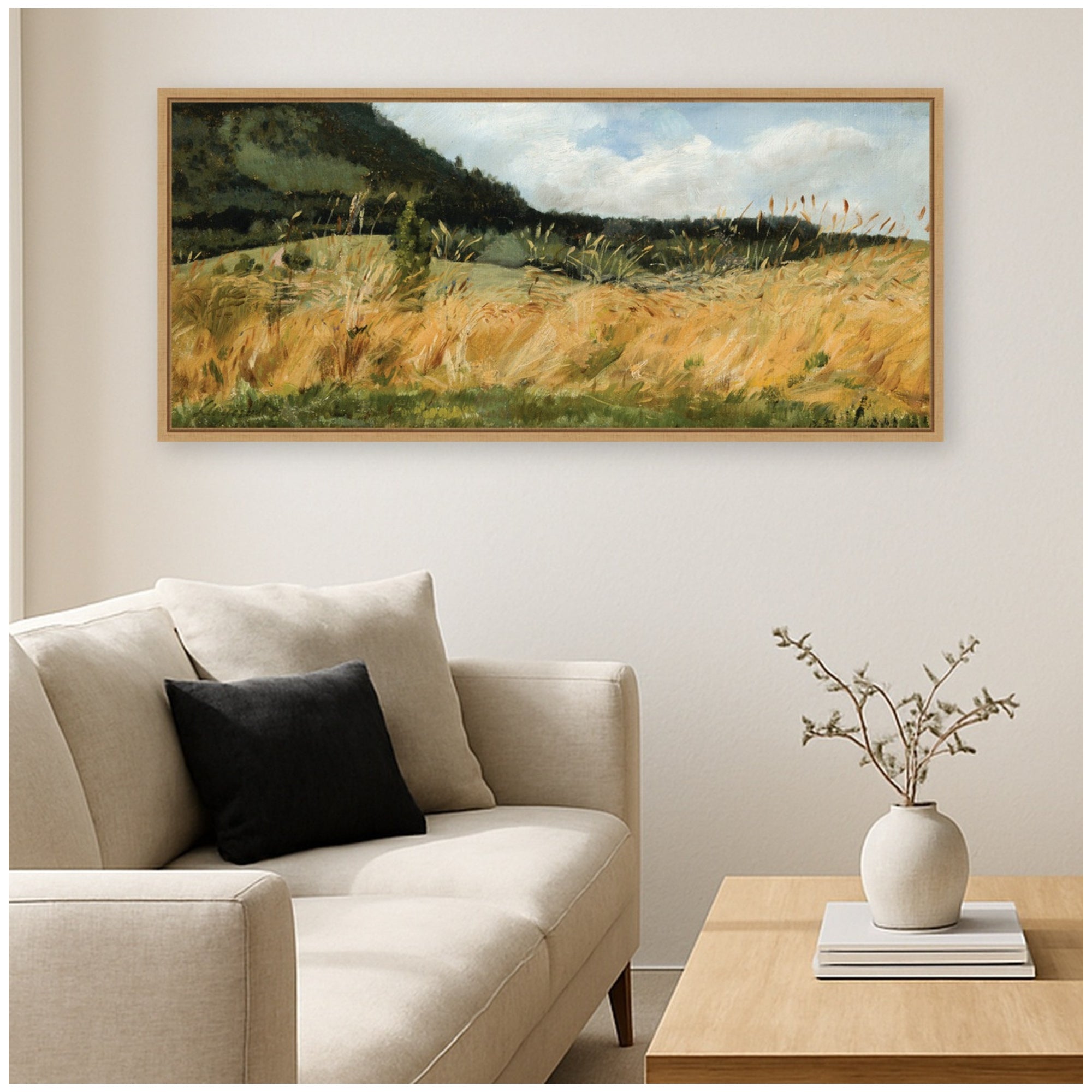 Framed Canvas 40x18 Sylvie Natural 5