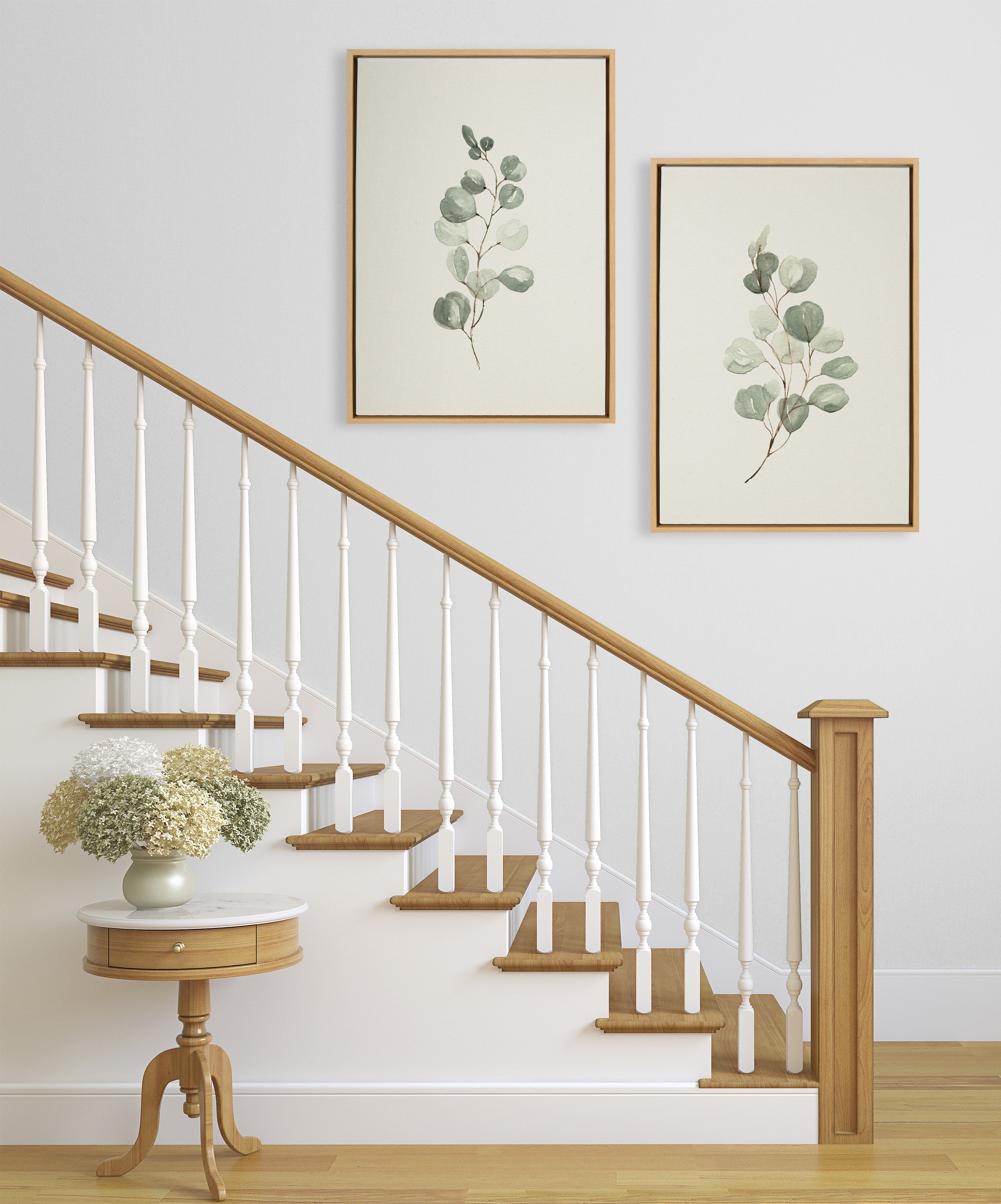 Sylvie Eucalyptus Framed Canvas Set by Maja Mitrovic of Makes My Day Happy