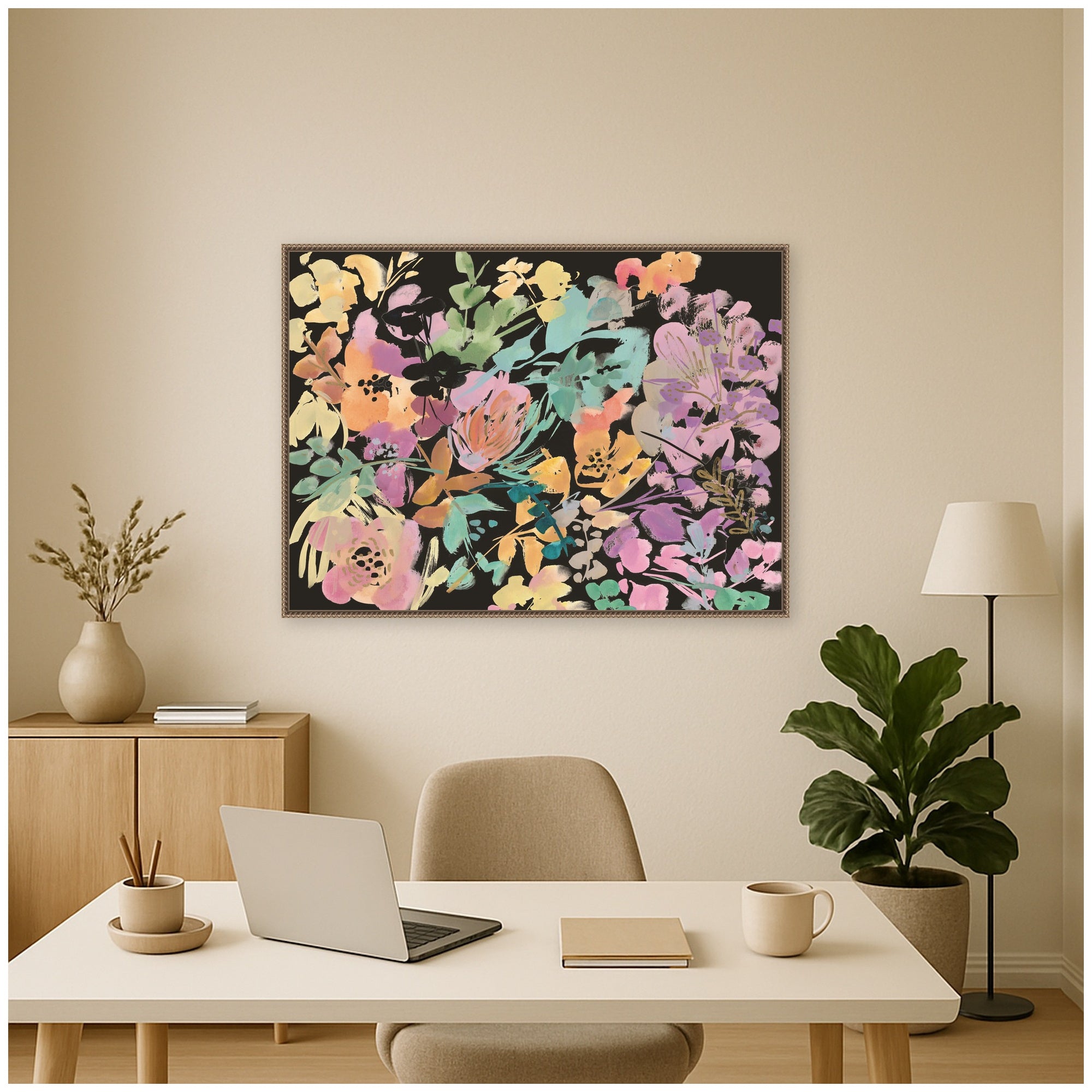 Framed Canvas 38x28 Sylvie Beaded Dark Gold 7