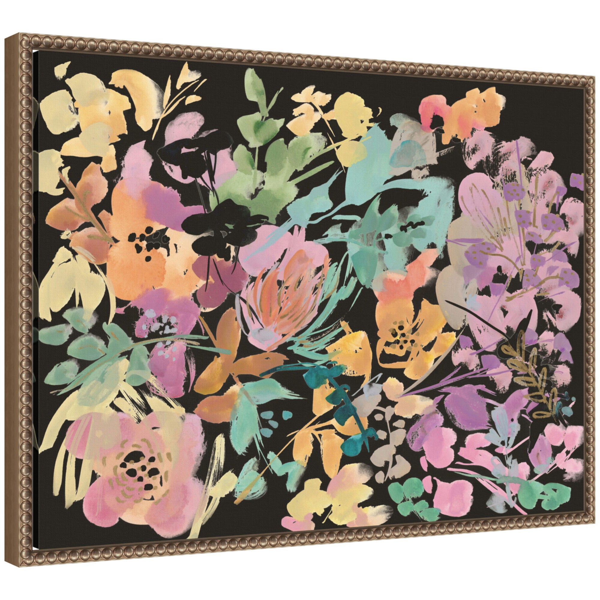 Framed Canvas 24x18 Sylvie Beaded Dark Gold 1