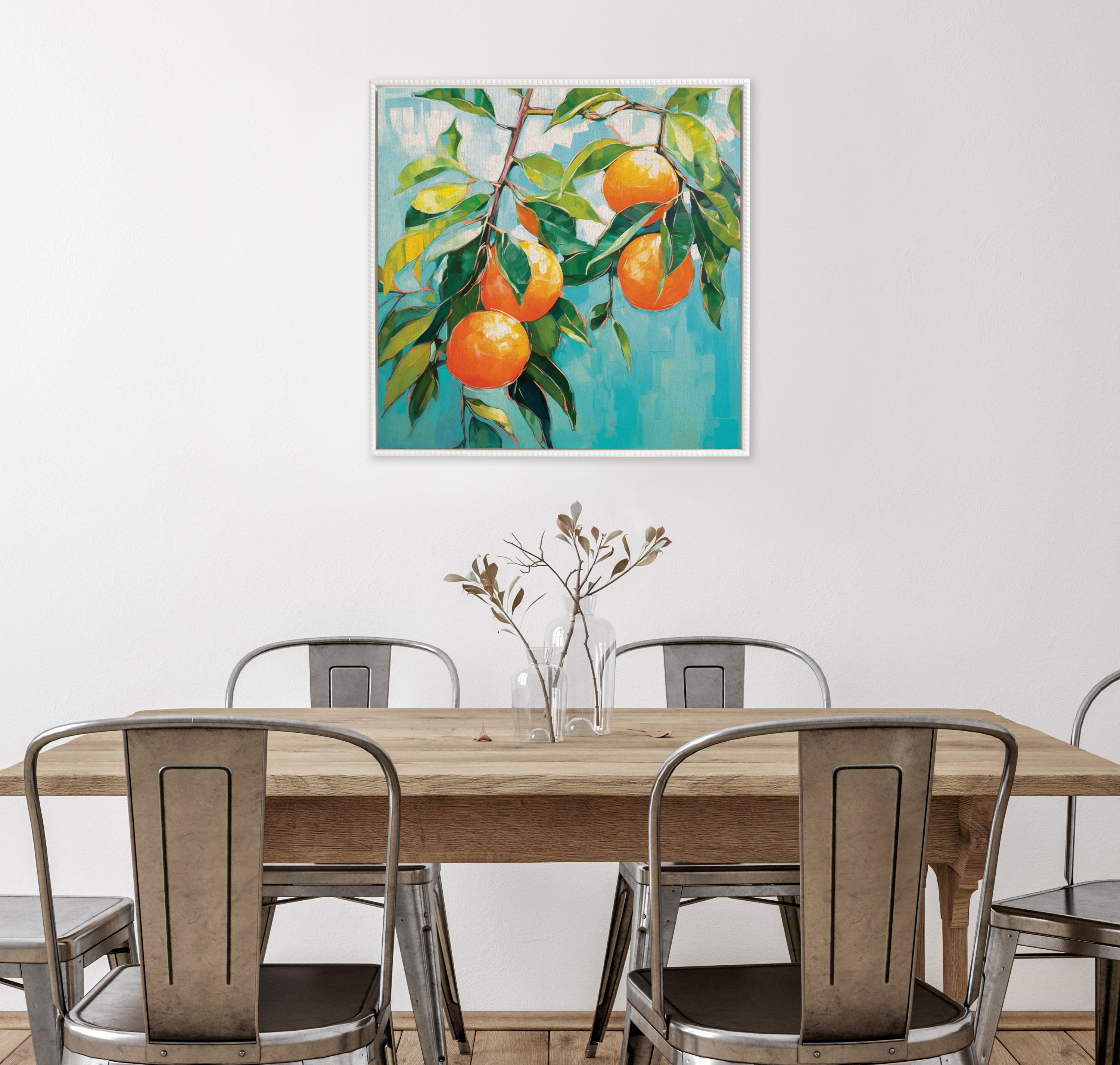 Framed Canvas 30x30 Sylvie Beaded White 5