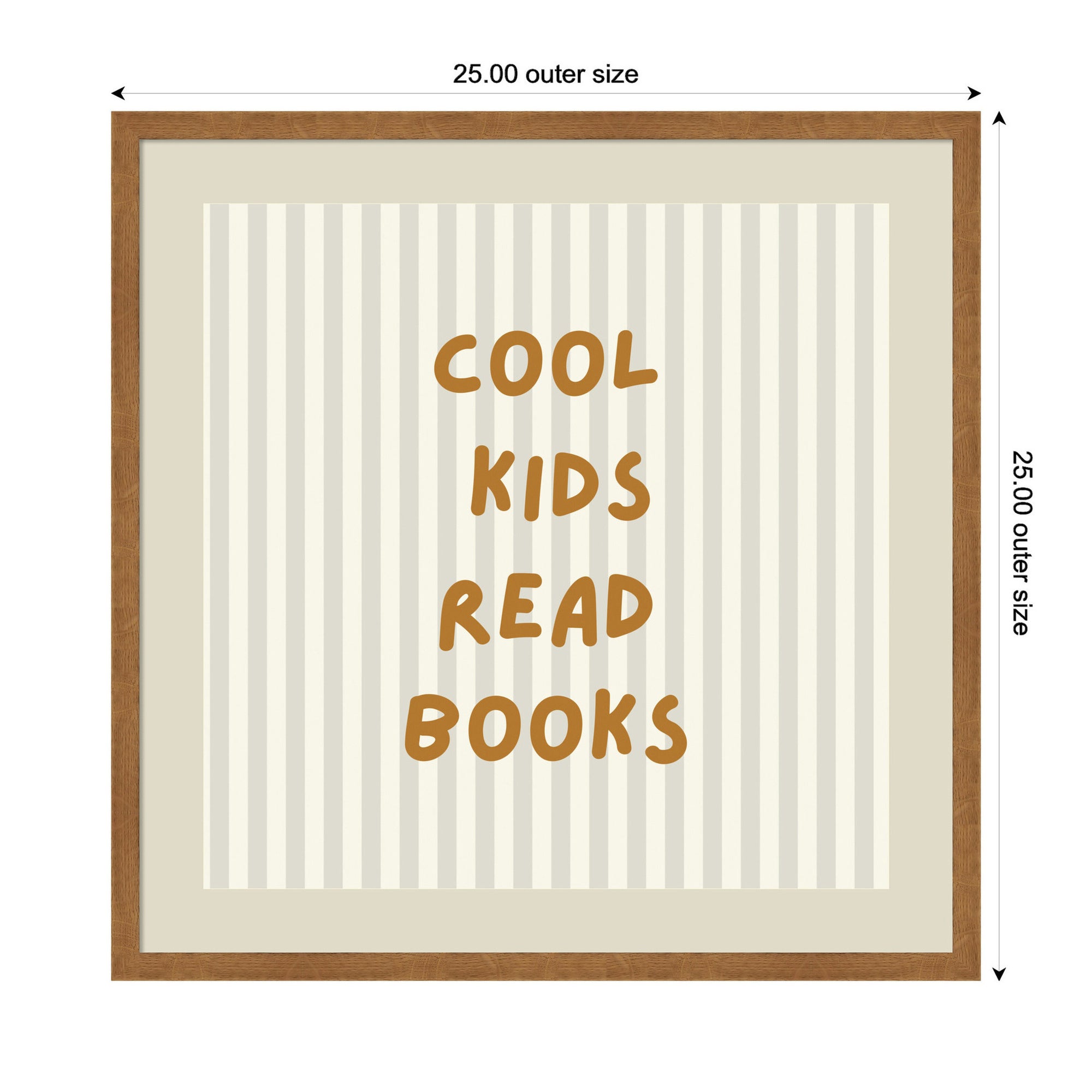 Cool Kids Read Books Stripes Square by Laura Moss Framed Wall Art Print