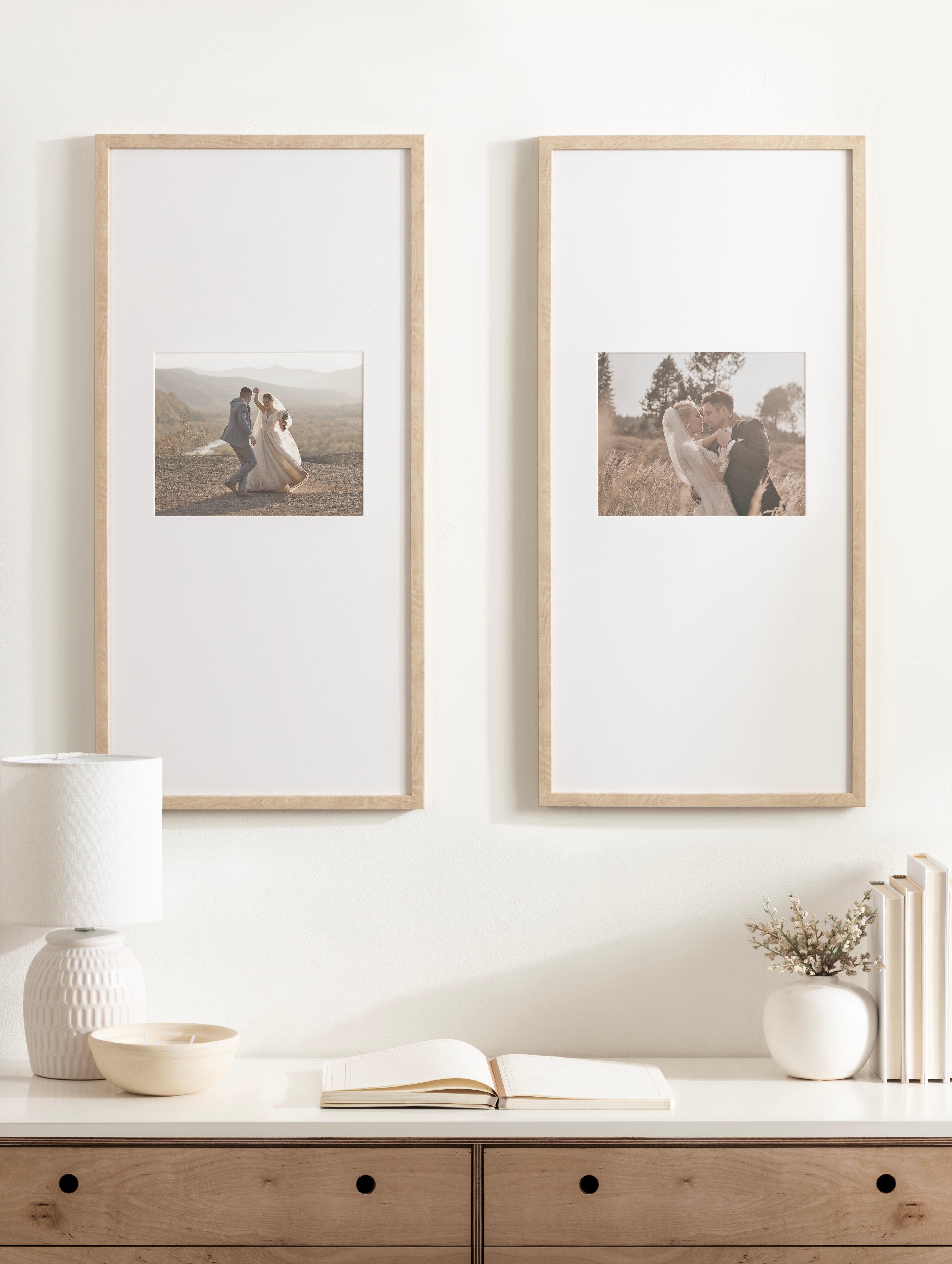Wall Frame Natural 14x30 matted to 8x10 7