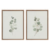 Sylvie Beaded Eucalyptus 4a and Eucalyptus 4b Framed Canvas Art Set by Maja Mitrovic of Makes My Day Happy