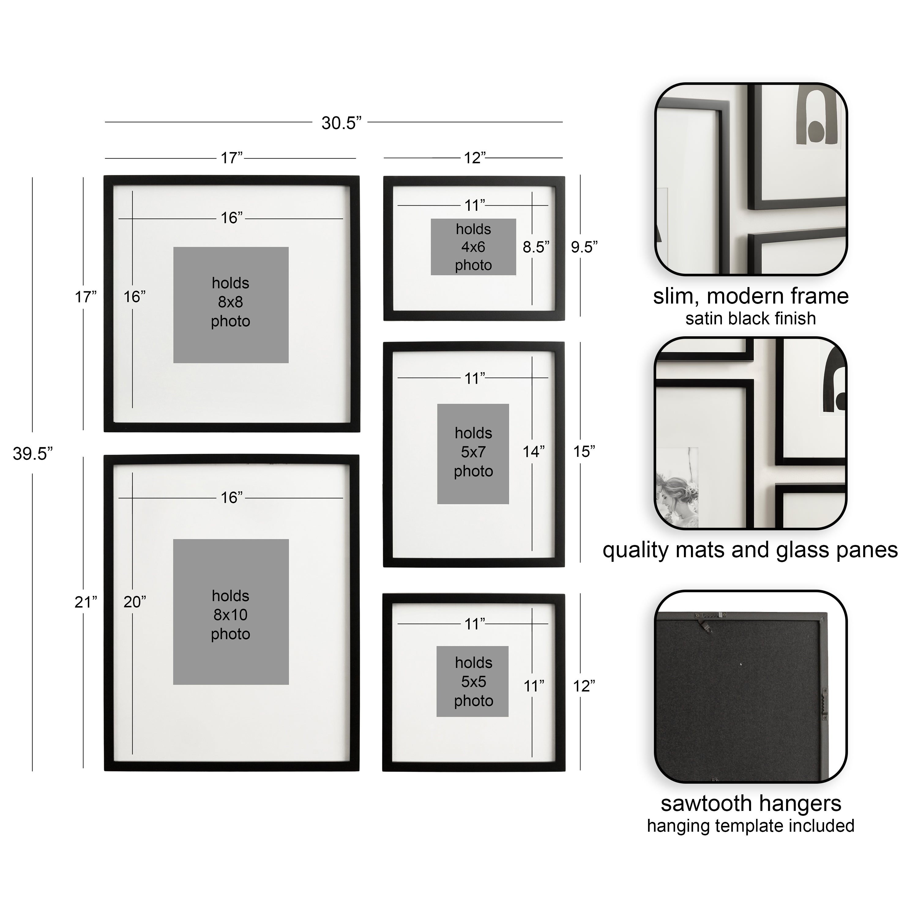 Frame Box Set Black 5 Piece 2