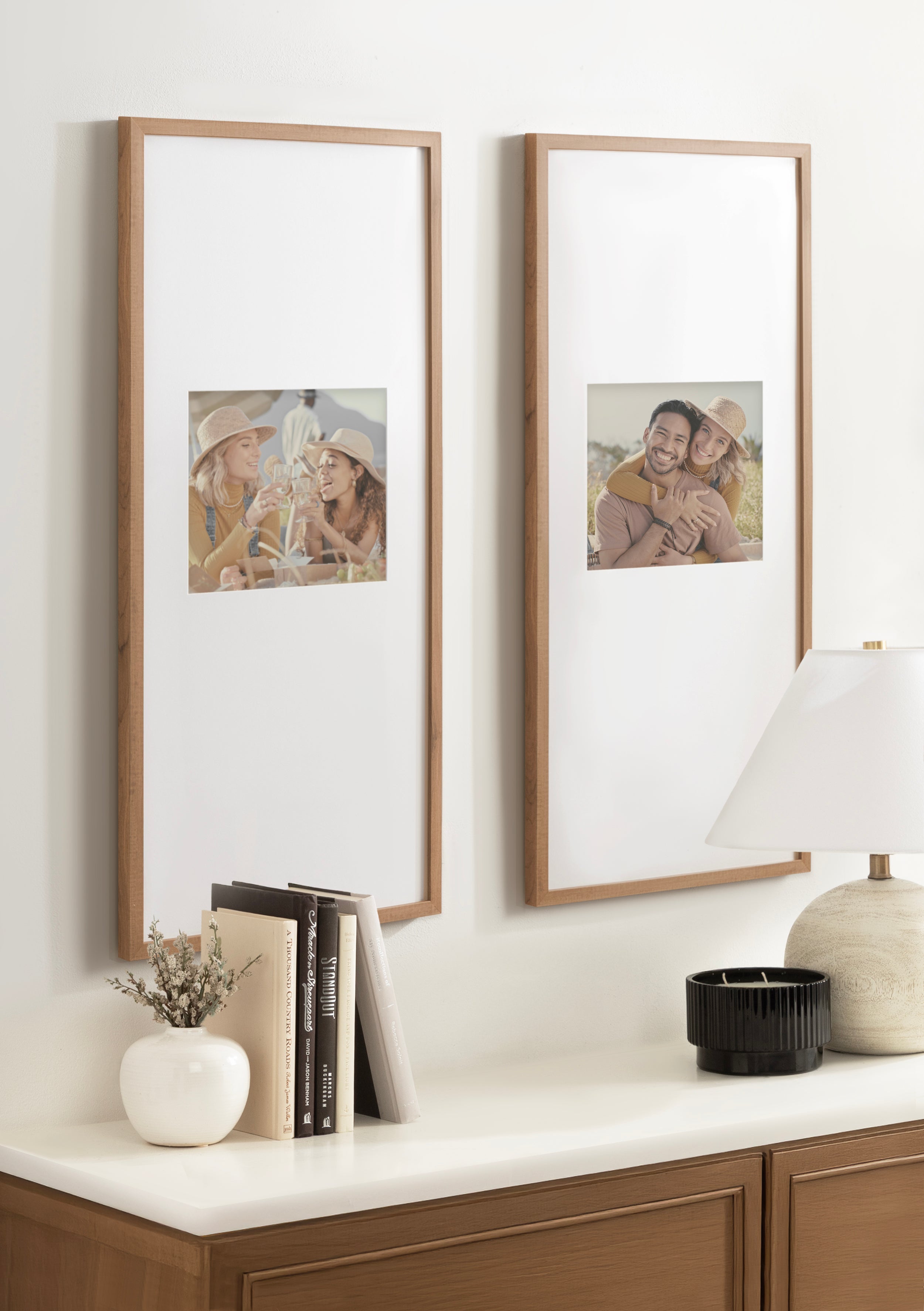 Wall Frame Brown 14x30 matted to 8x10 6