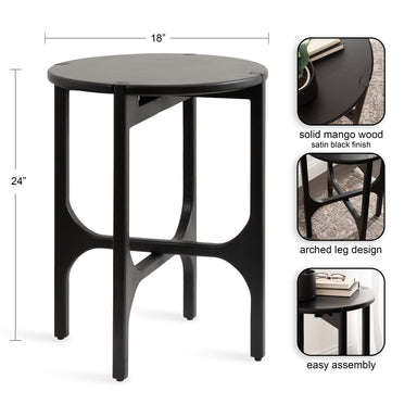 Side Table Black 18x18x24 2