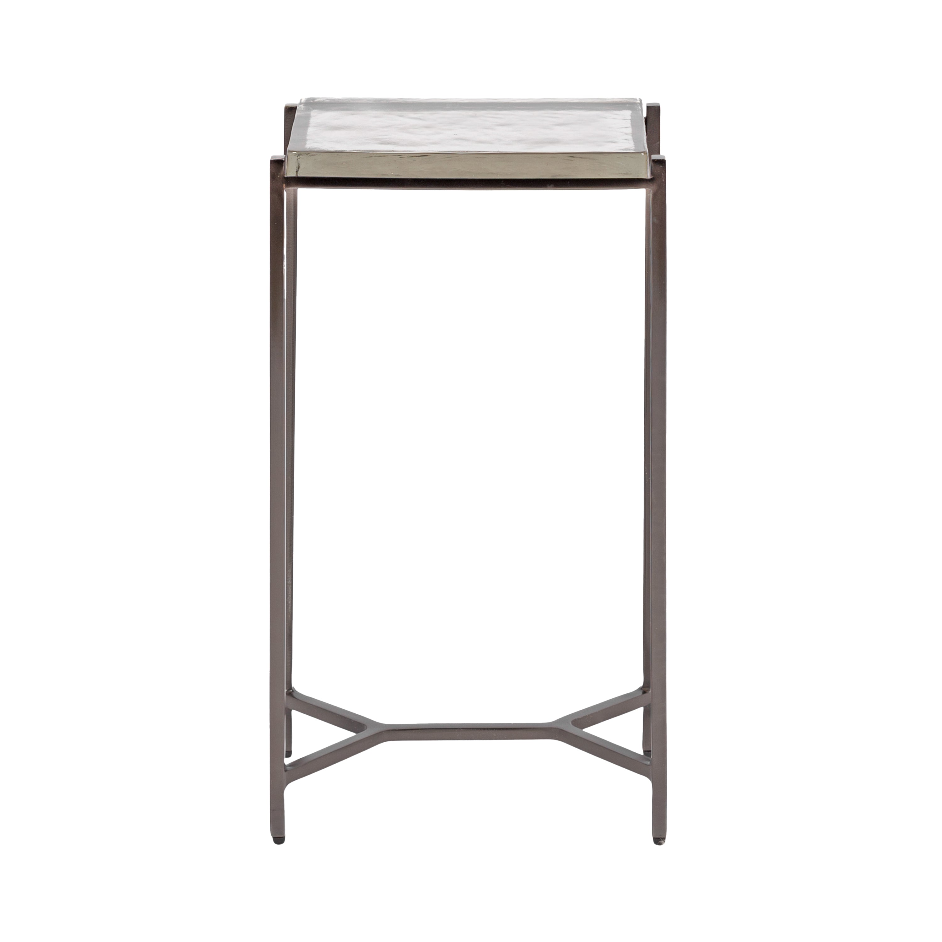 Side Table 12x7x22 Clear Pewter 5