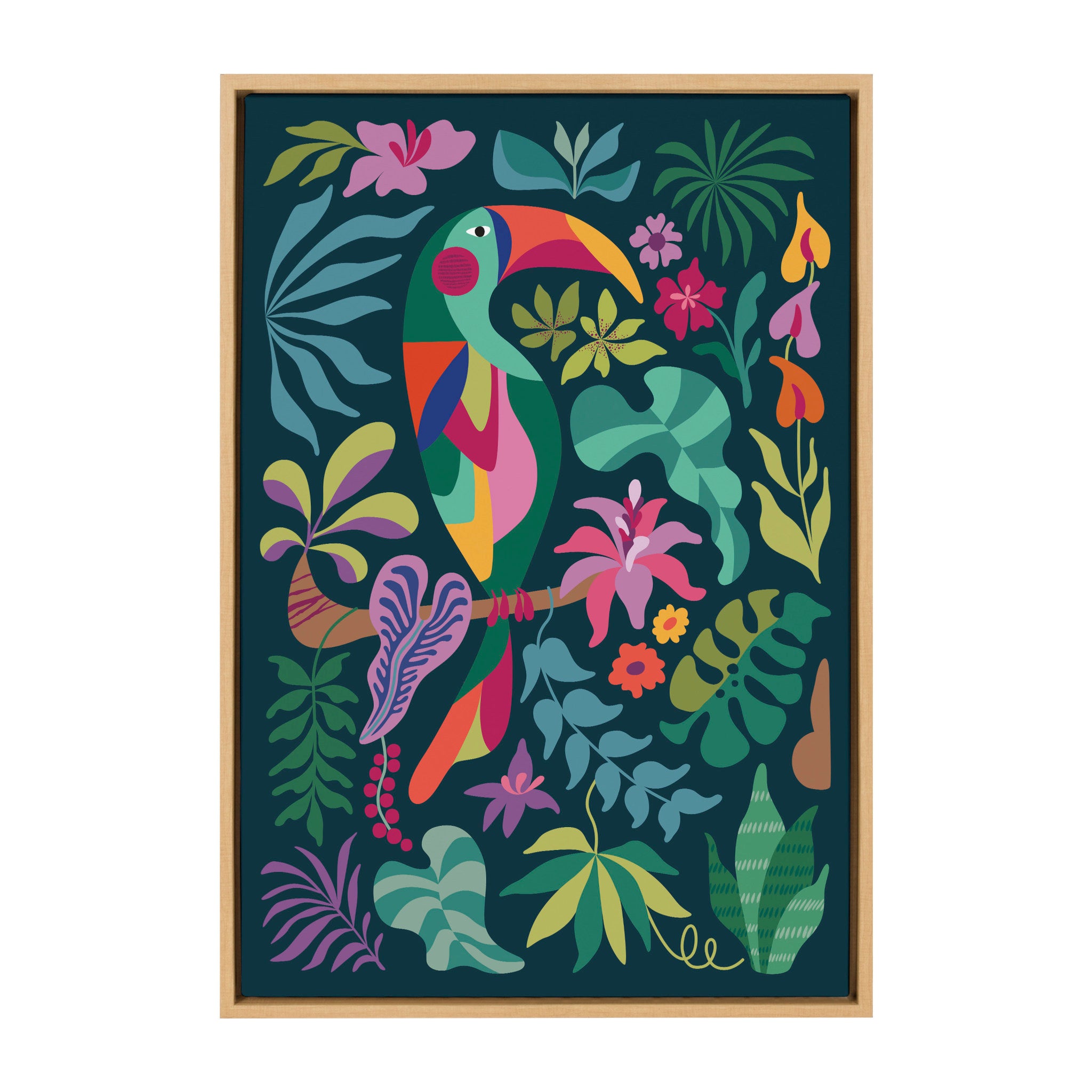 Sylvie Tropical Toucan Framed Canvas by Rachel Lee