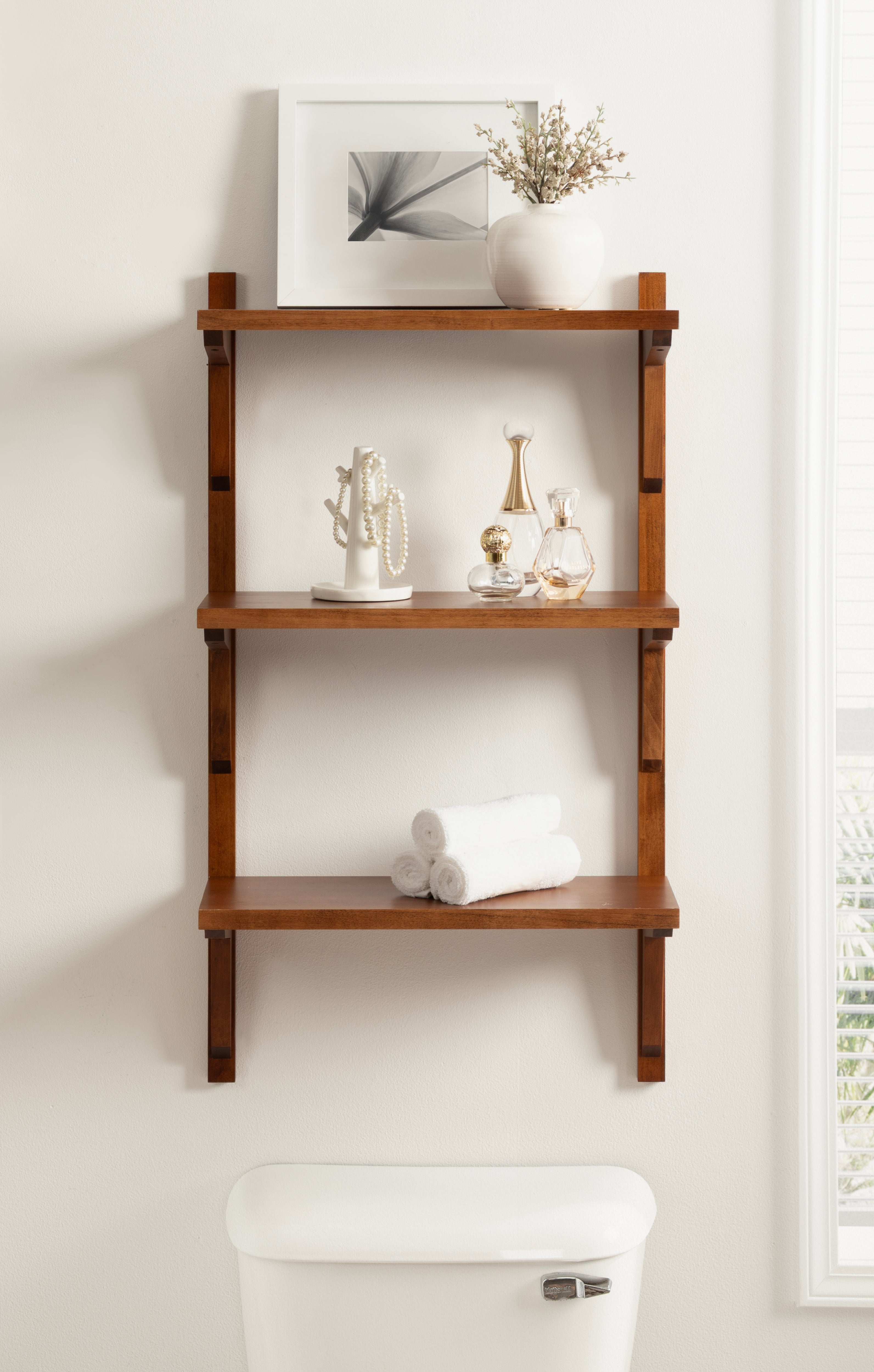 Accent Shelf Walnut Brown 18x9x32 6