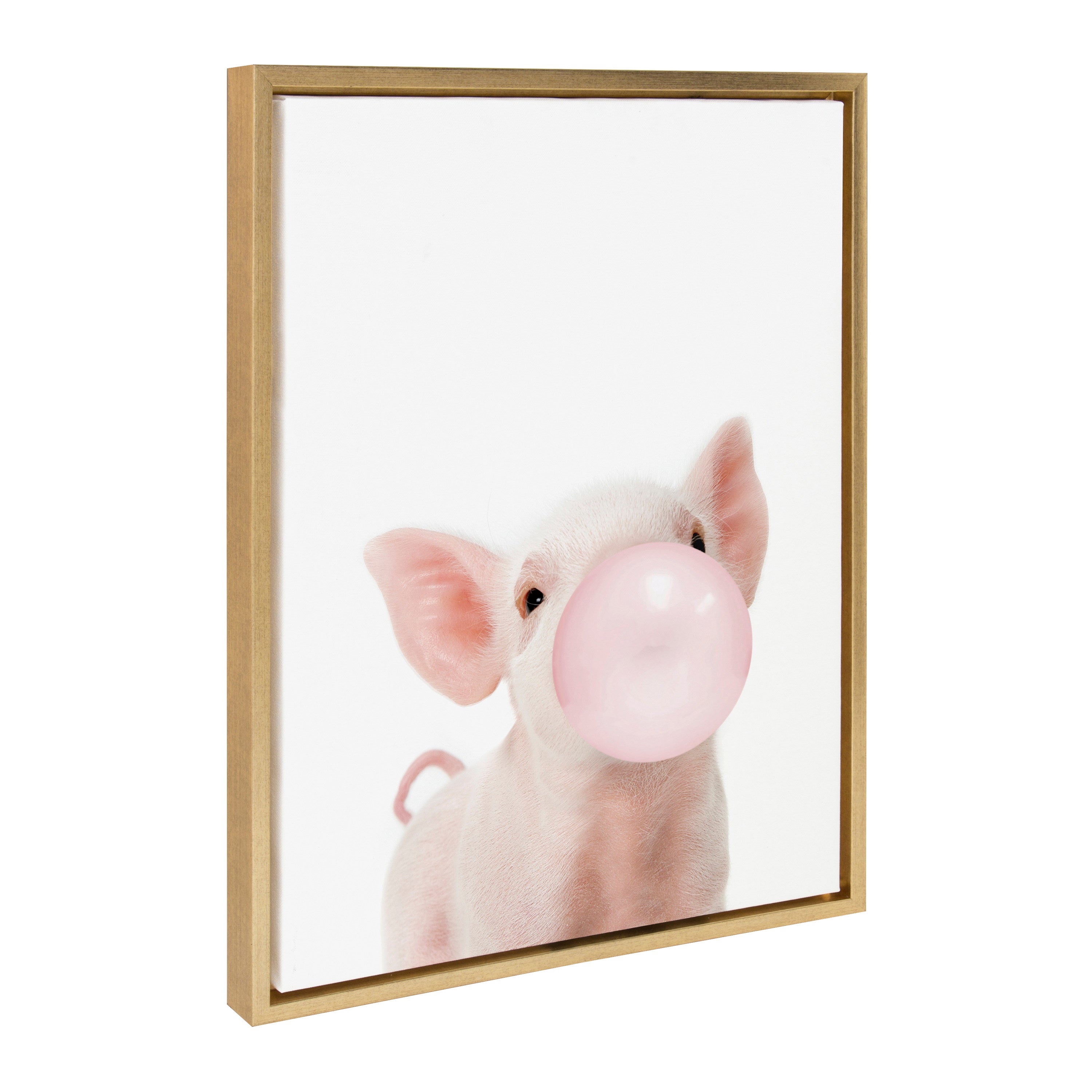 Sylvie Bubble Gum Piglet Framed Canvas by Amy Peterson Art Studio