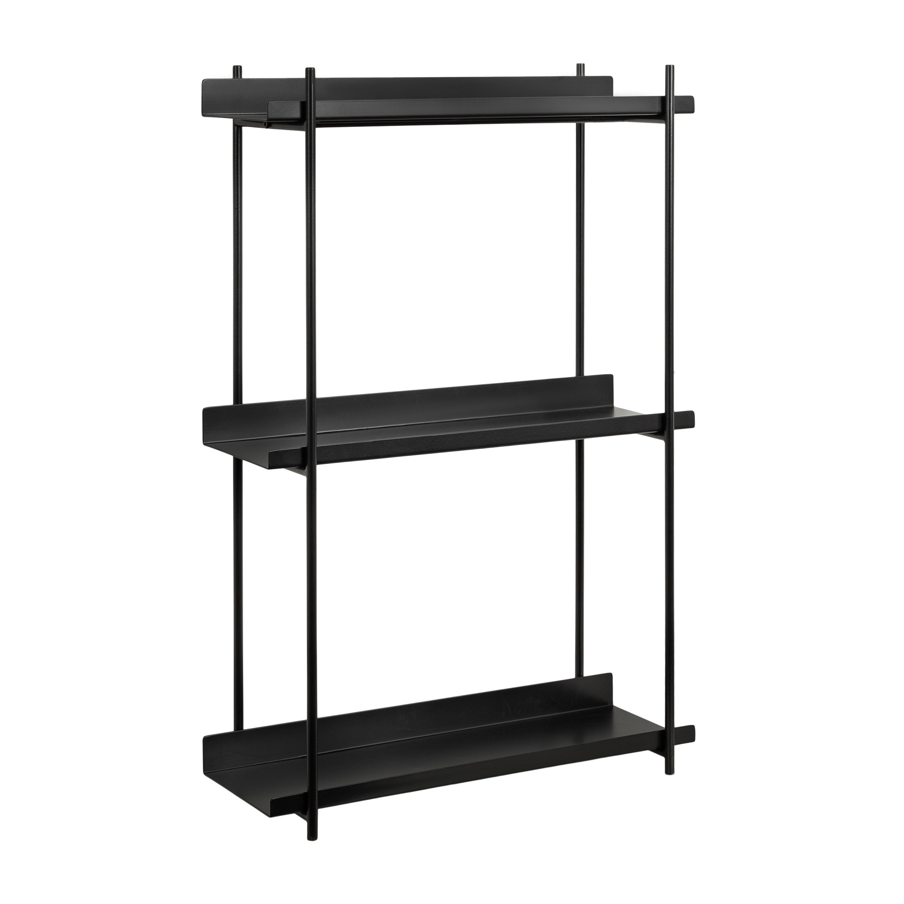 Kate and Laurel Dominic Tiered Wall Shelf - 28x7x14.5 - Black