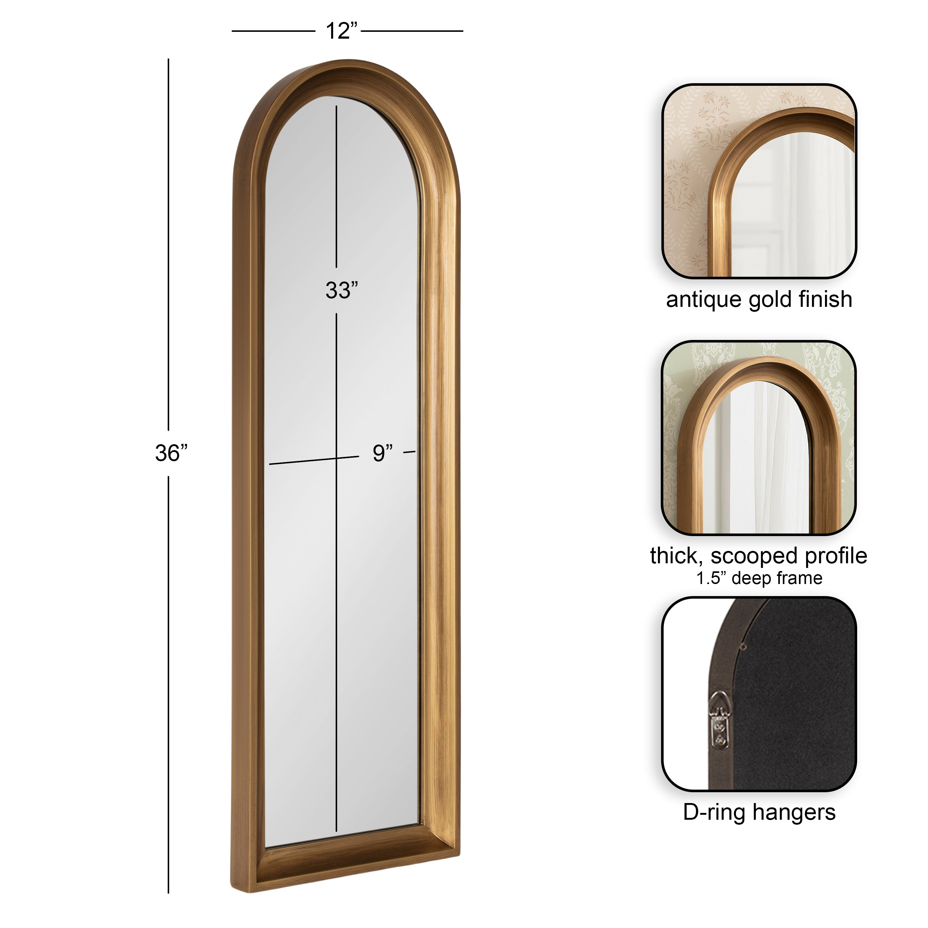 Hatherleigh Arch Wood Wall Mirror – kateandlaurel