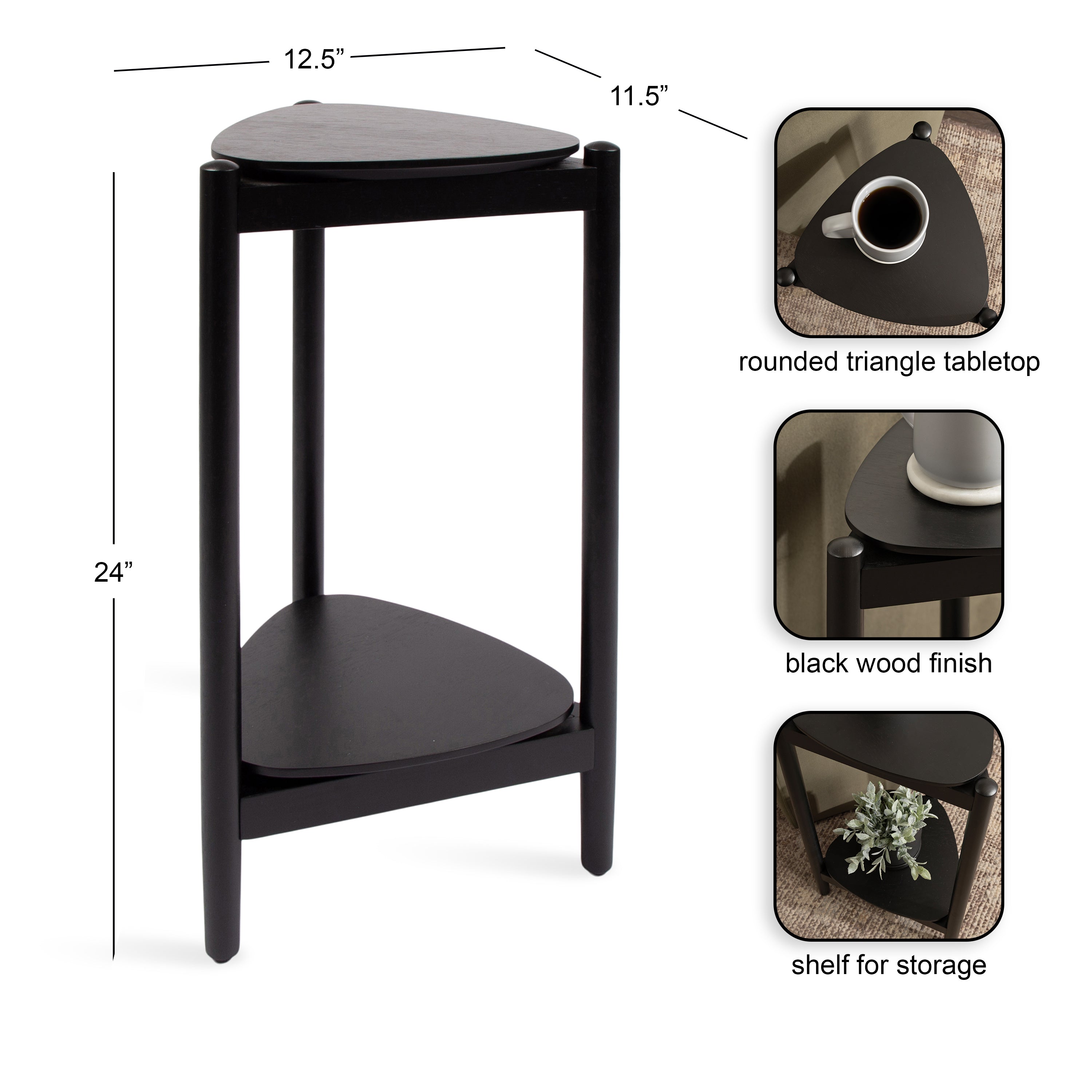 Side Table 12x13x24 Black 2