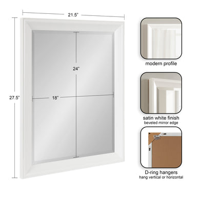 Rectangle Mirror White 22x28 2