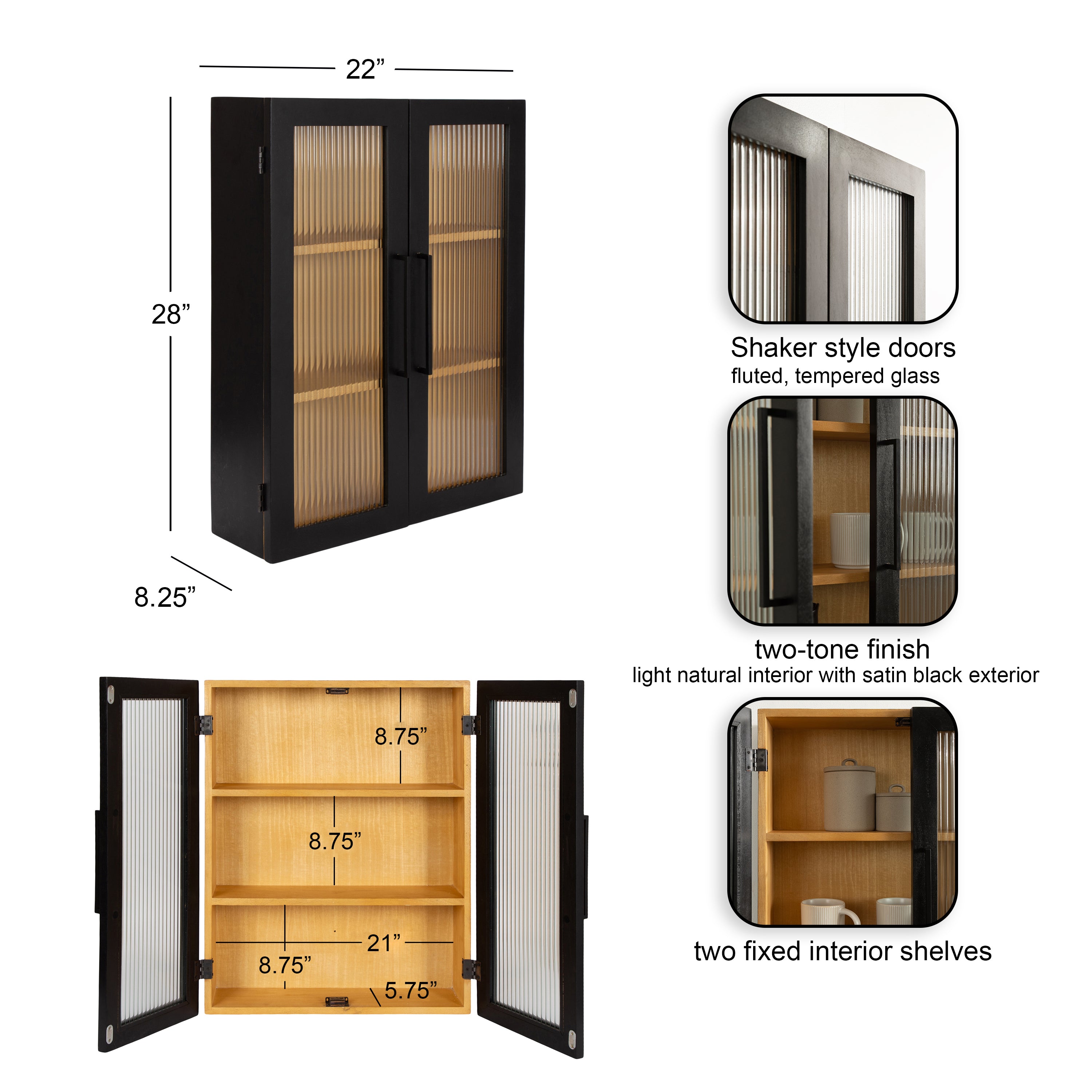 Cabinet 22x9x28 Black Natural 2