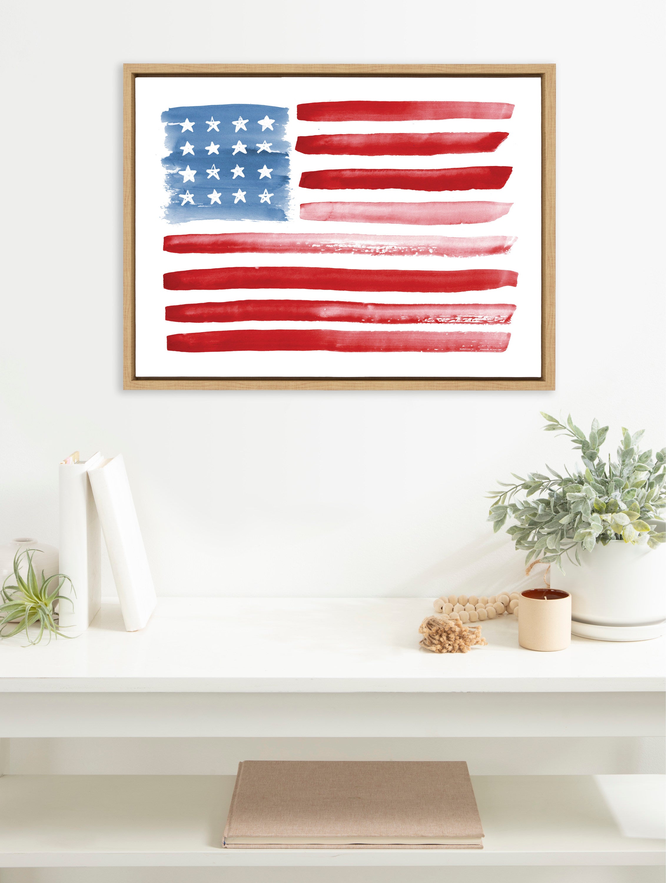 Sylvie Flag Alone Framed Canvas by Sara Berrenson