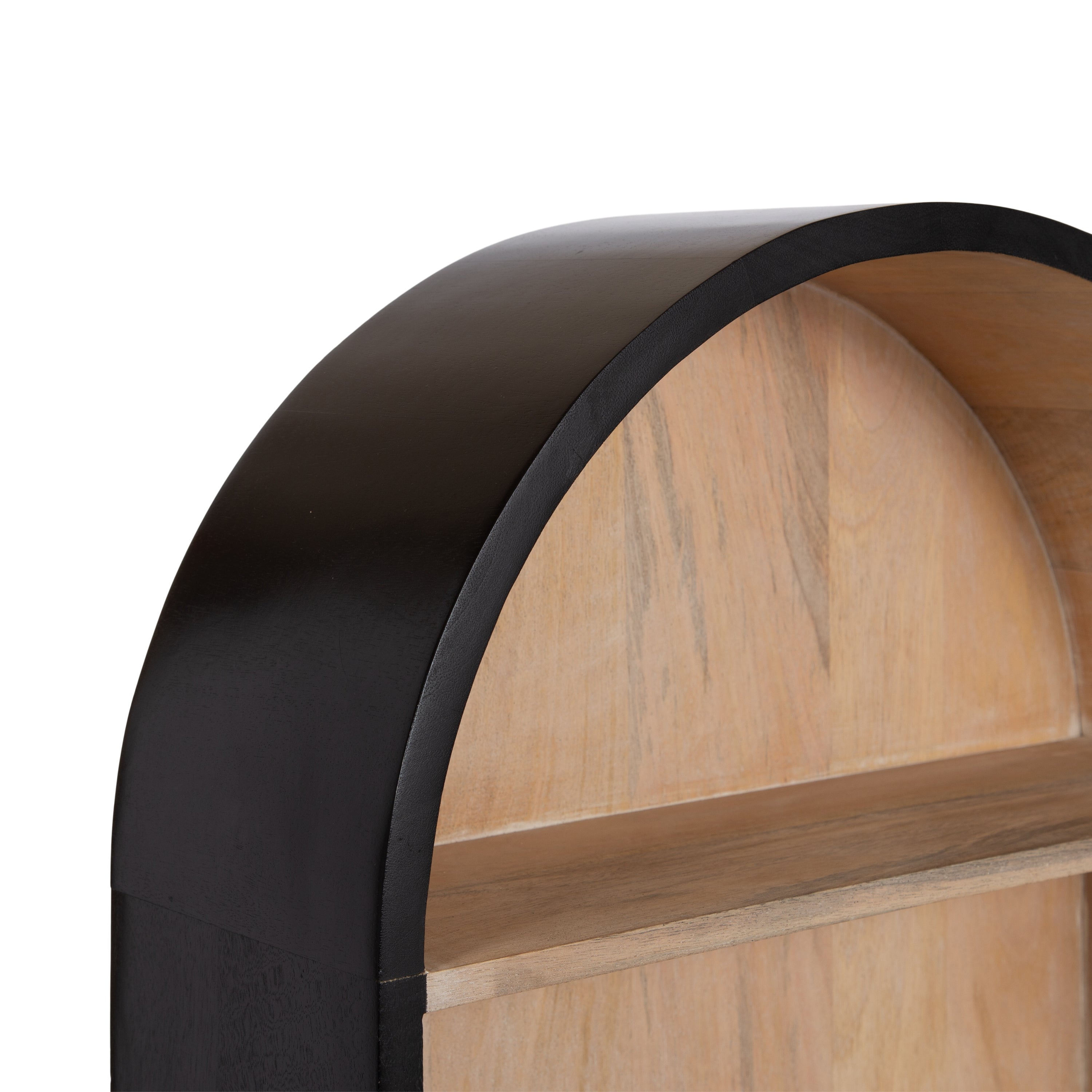 Accent Shelf Black Natural Beige 18x6x26 3