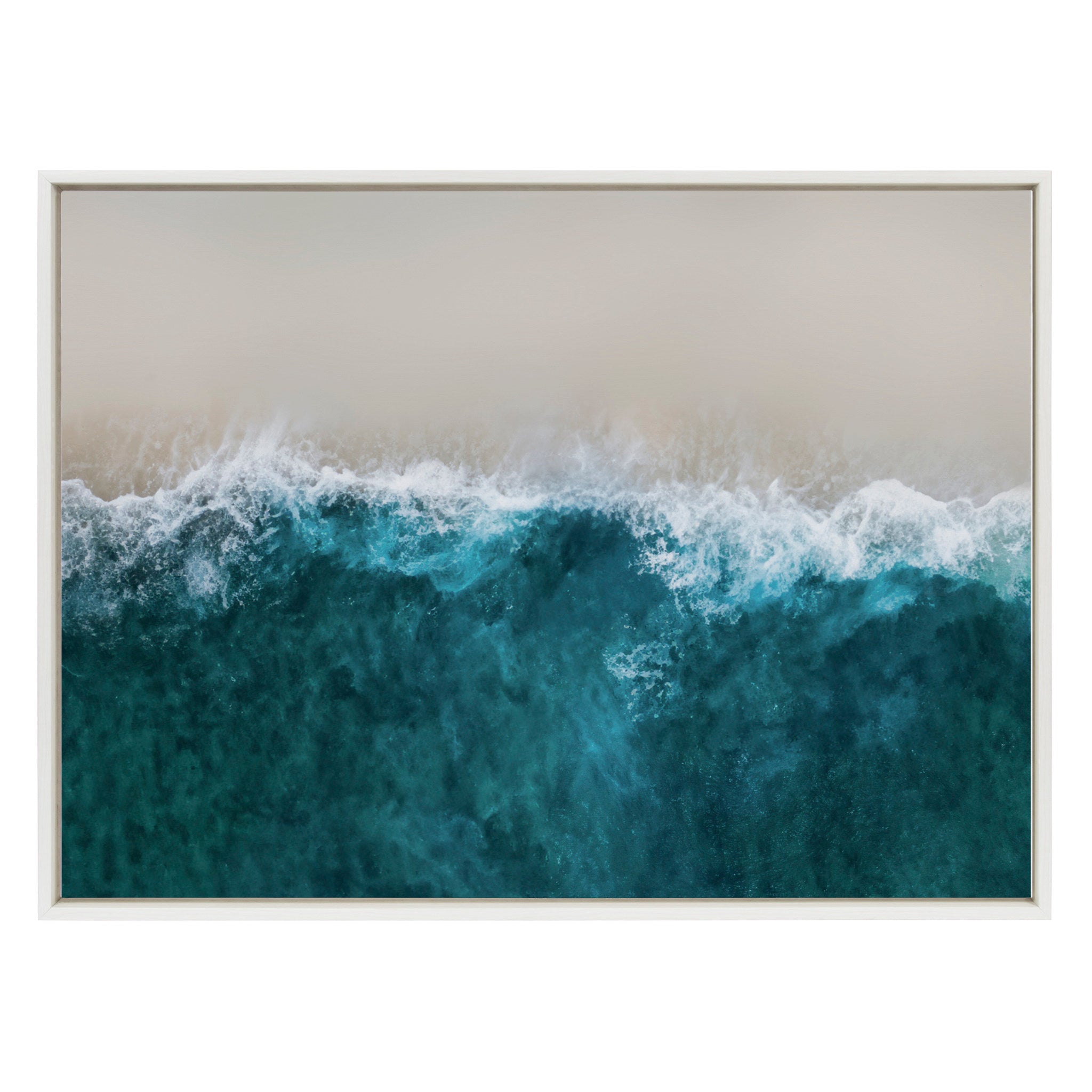 Sylvie Waves Crashing on the Beach Framed Canvas by The Creative Bunch Studio