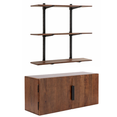 Cabinet Black Walnut Brown 2 Piece Set 1