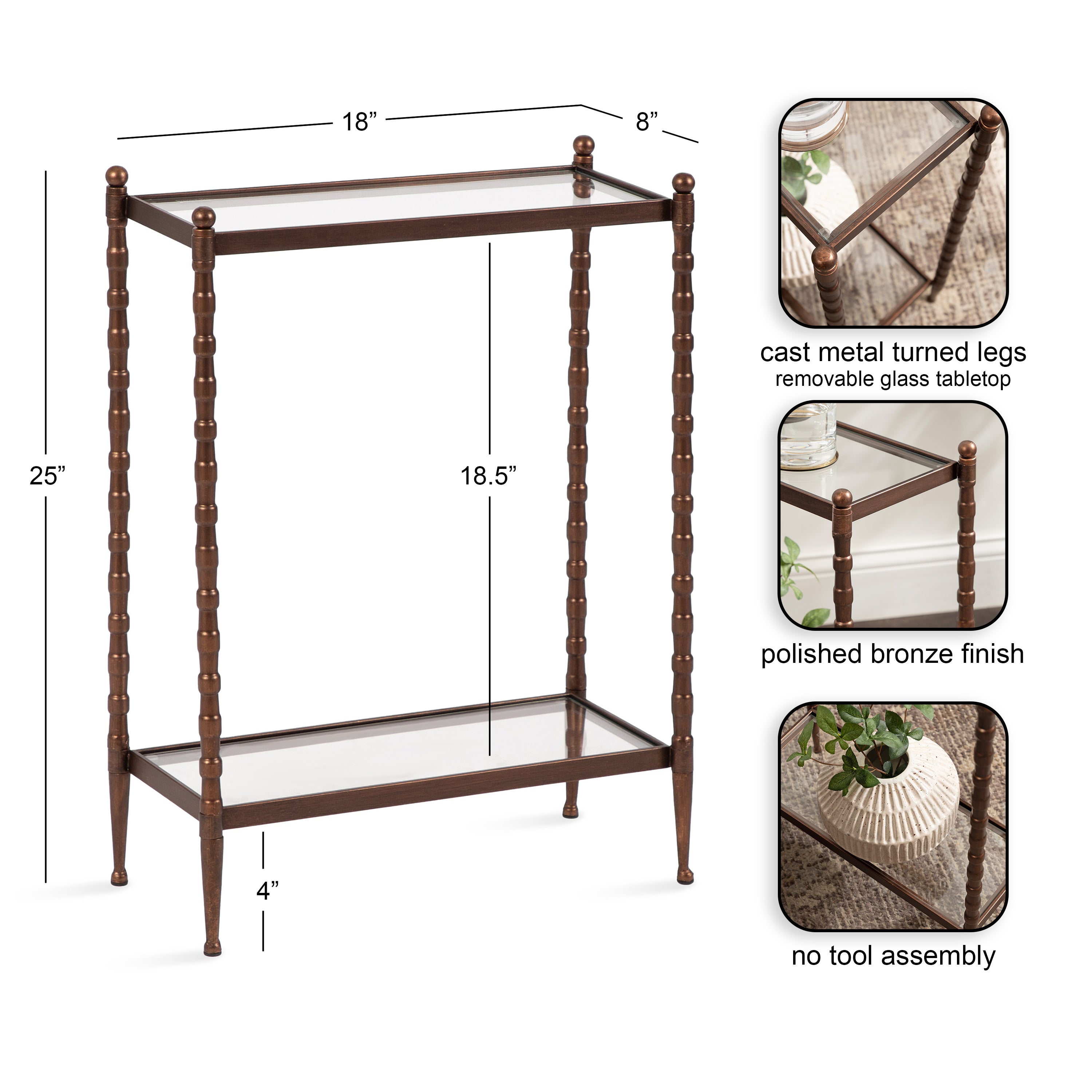 Side Table 18x8x25 Bronze 2