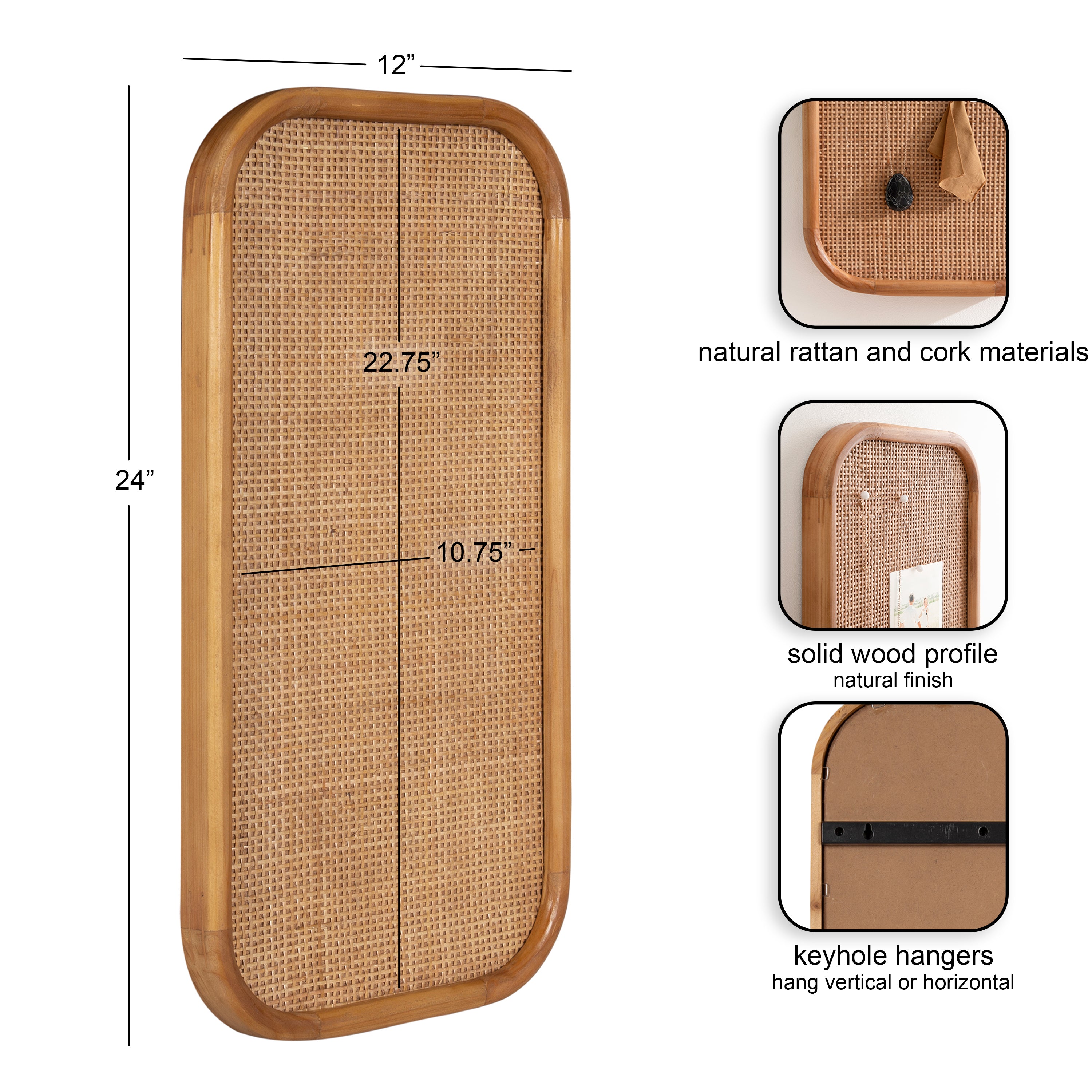 Planche Rattan Wall Pinboard