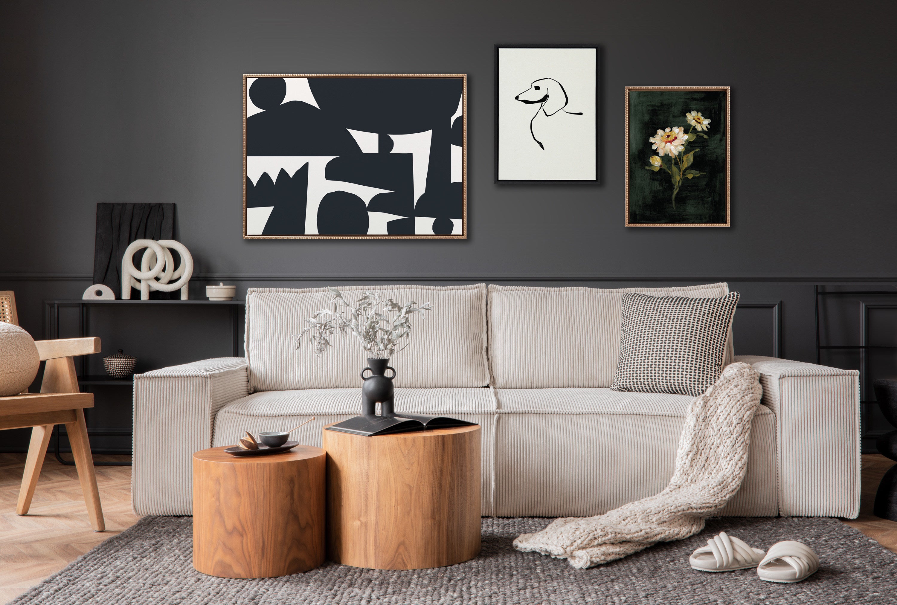 Framed Canvas 18x24 Sylvie Beaded Dark Gold 5