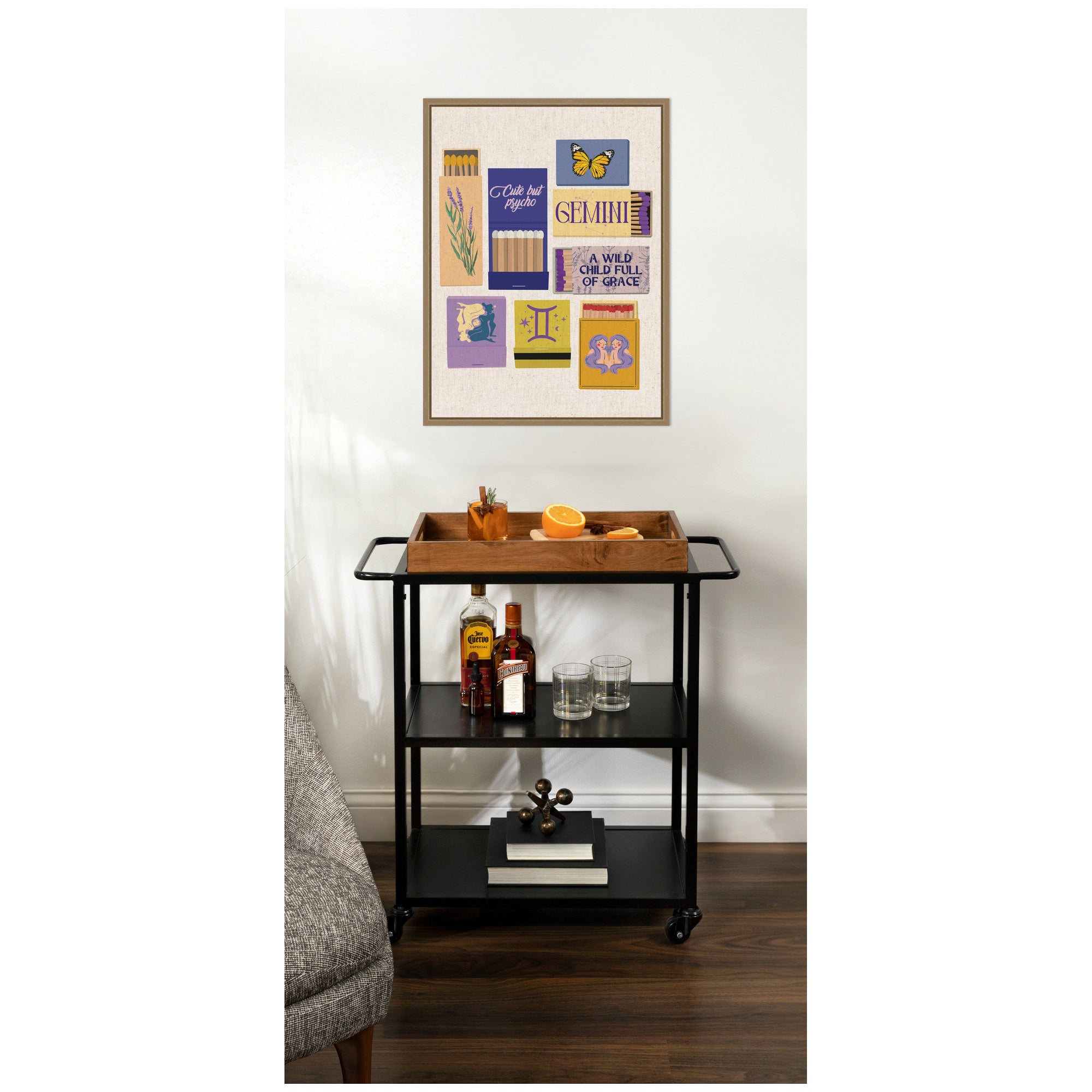 Gemini Matchbooks Linen FC by Megan Ryan Framed Canvas Wall Art Print