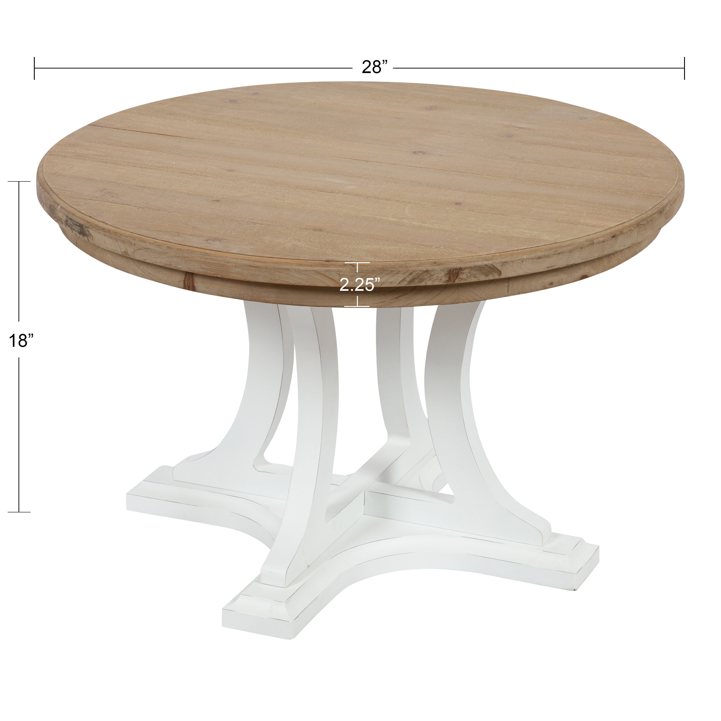 Coffee Table Rustic Brown White 28x28x18 2